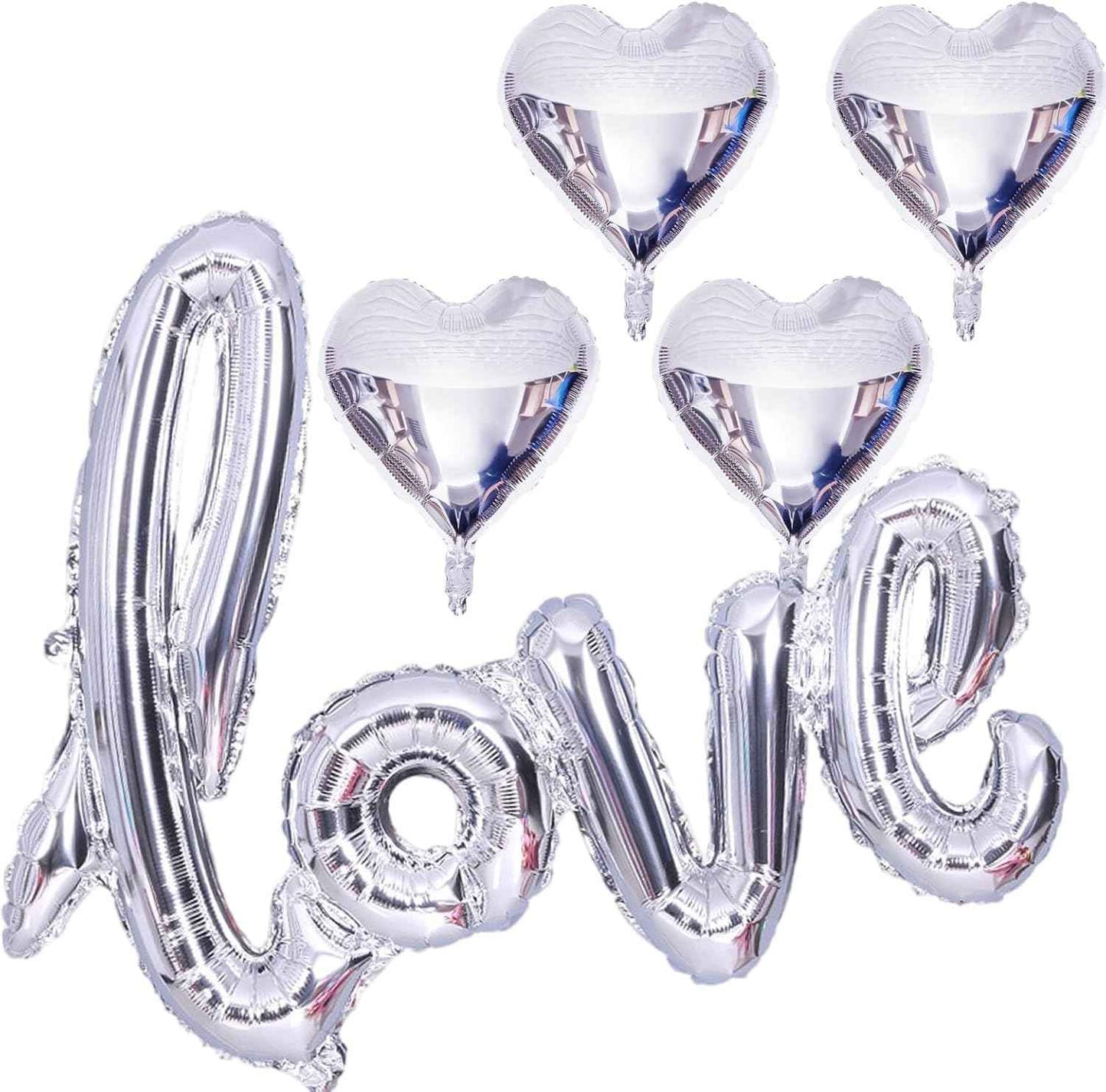 5 Pcs Red Heart Shaped Balloons Red Love Valentine Balloons for Valentines Day Bridal Shower Wedding Party Decorations