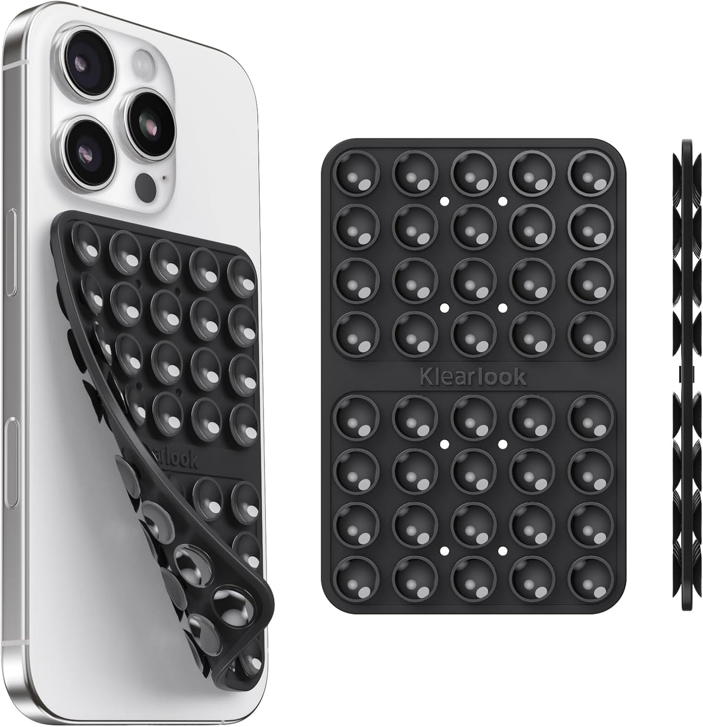 Klearlook Silicone Double-Sided Suction Cup Phone Case Detachable Mount, Sticky Phone Grip with Higher Suction Power for iPhone, Hands-Free Phone Accessories Holder for Selfies and Videos, Light Pink