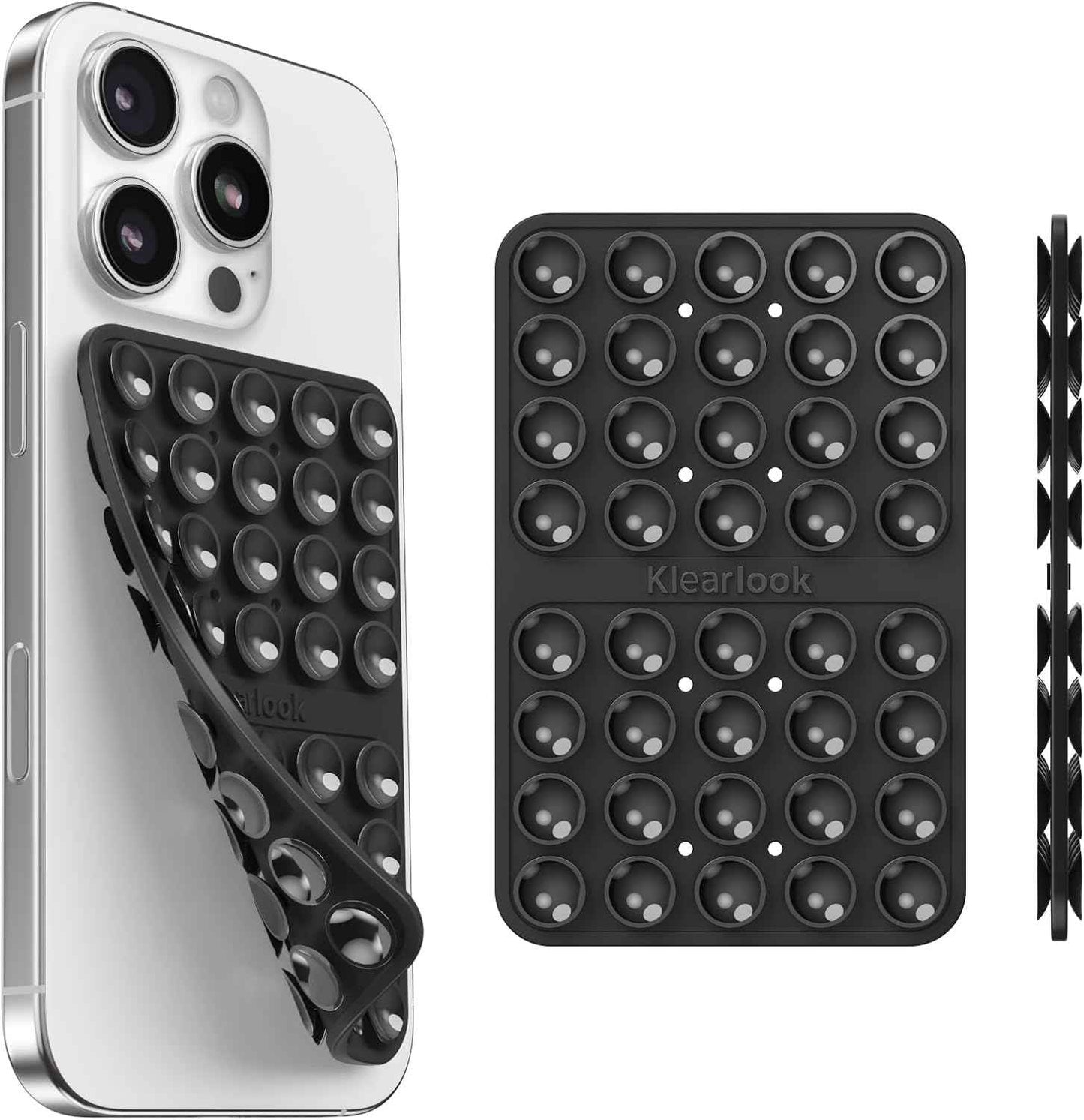 Klearlook Silicone Double-Sided Suction Cup Phone Case Detachable Mount, Sticky Phone Grip with Higher Suction Power for iPhone, Hands-Free Phone Accessories Holder for Selfies and Videos, Light Pink