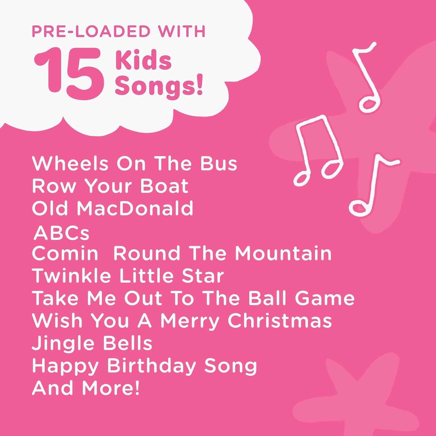 Move2Play, Kids Karaoke Microphone | Includes Pre-Loaded Songs & Bluetooth | Kids Birthday Party Gift | Toy for All Ages 2, 3, 4, 5, 6+ Year Old Girls, Boys & Toddlers