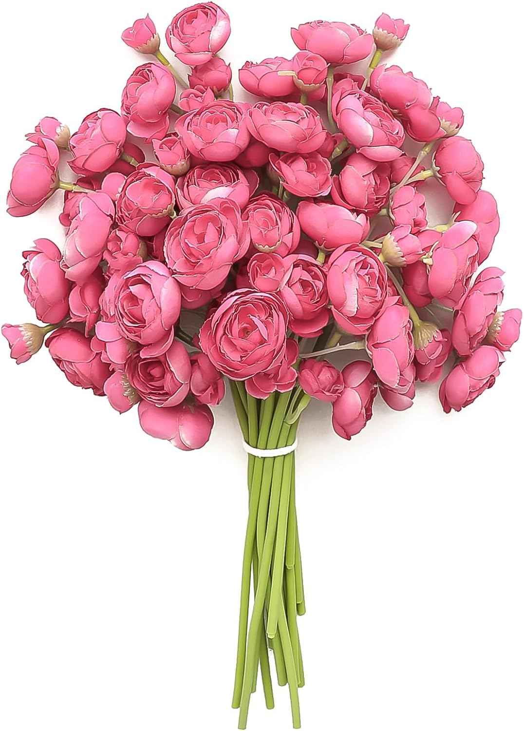 Floroom Ranunculus Artificial Flowers 18 Pcs Dusty Rose Faux Silk Mini Ranunculus Bulk Fake Wedding Filler Flowers for DIY Bouquets, Centerpieces, Bridal Shower Decorations & Arrangements