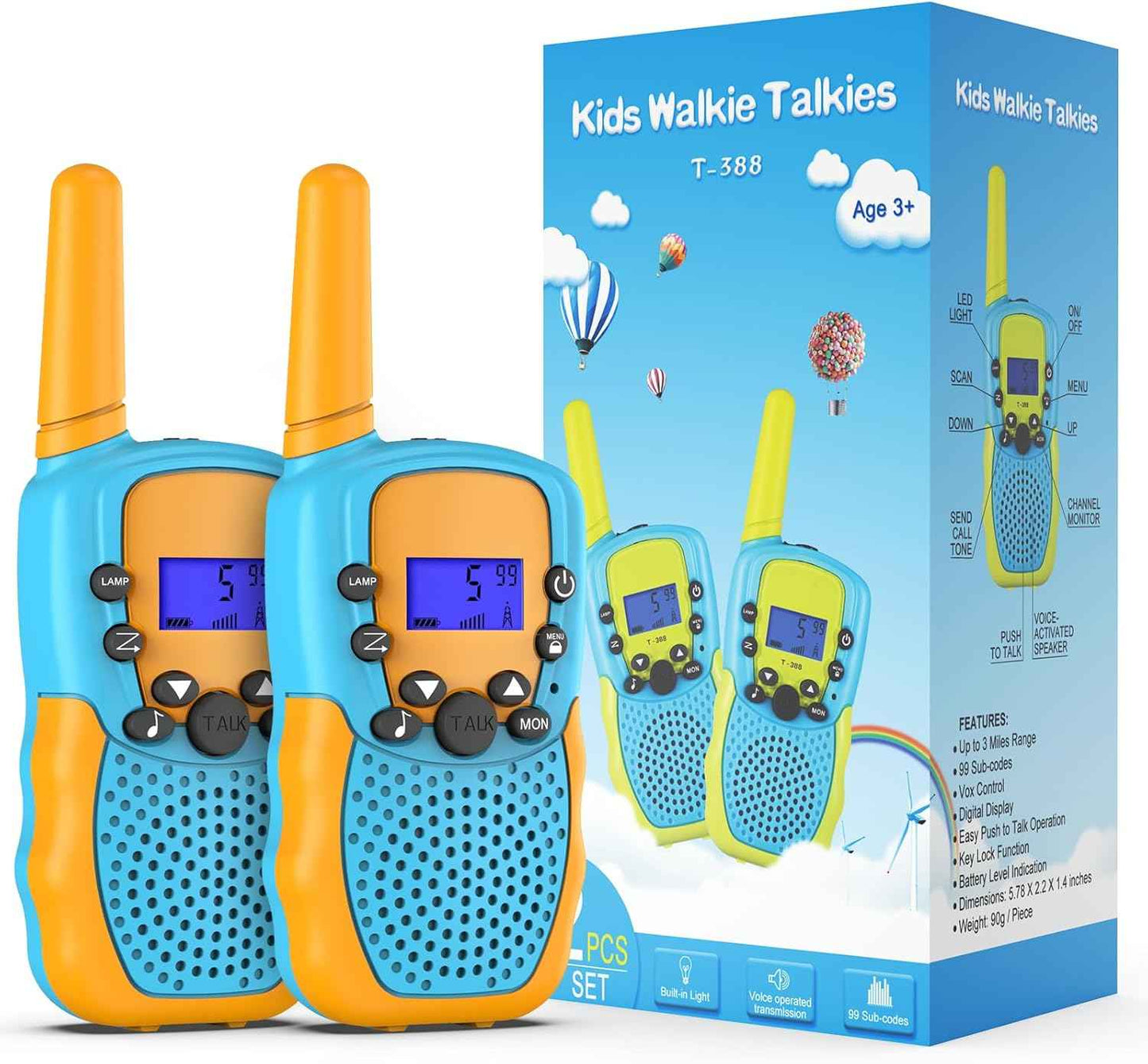 Selieve Toys for 3-12 Year Old Boys Girls, Walkie Talkies for Kids 22 Channels 2 Way Radio Toy with Backlit LCD Flashlight, 3 Miles Range for Outside, Camping, Hiking