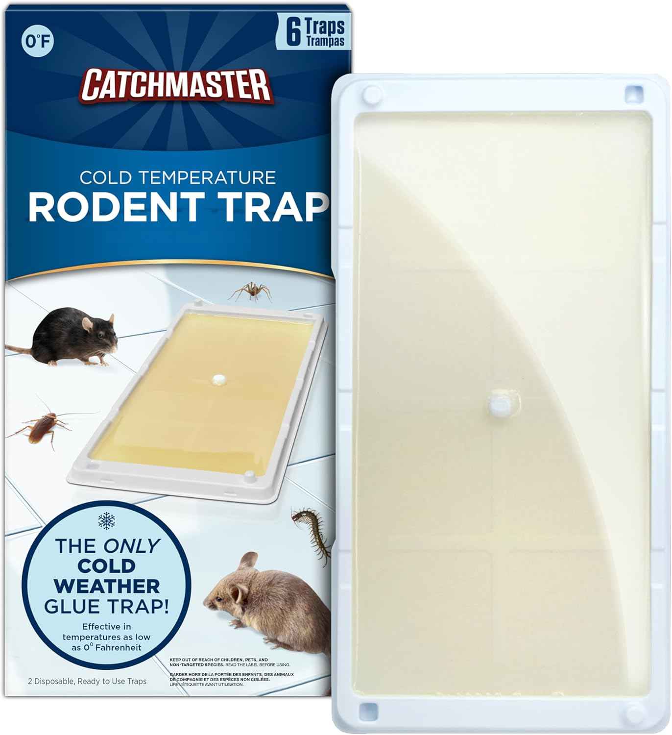 Catchmaster Rat, Snake and Mouse Traps 10Pk, Large Bulk Glue Rat Traps for Home, Adhesive Plastic Tray for Inside House, Snake, Mice, & Spider Catcher, Pest Control for House & Garage