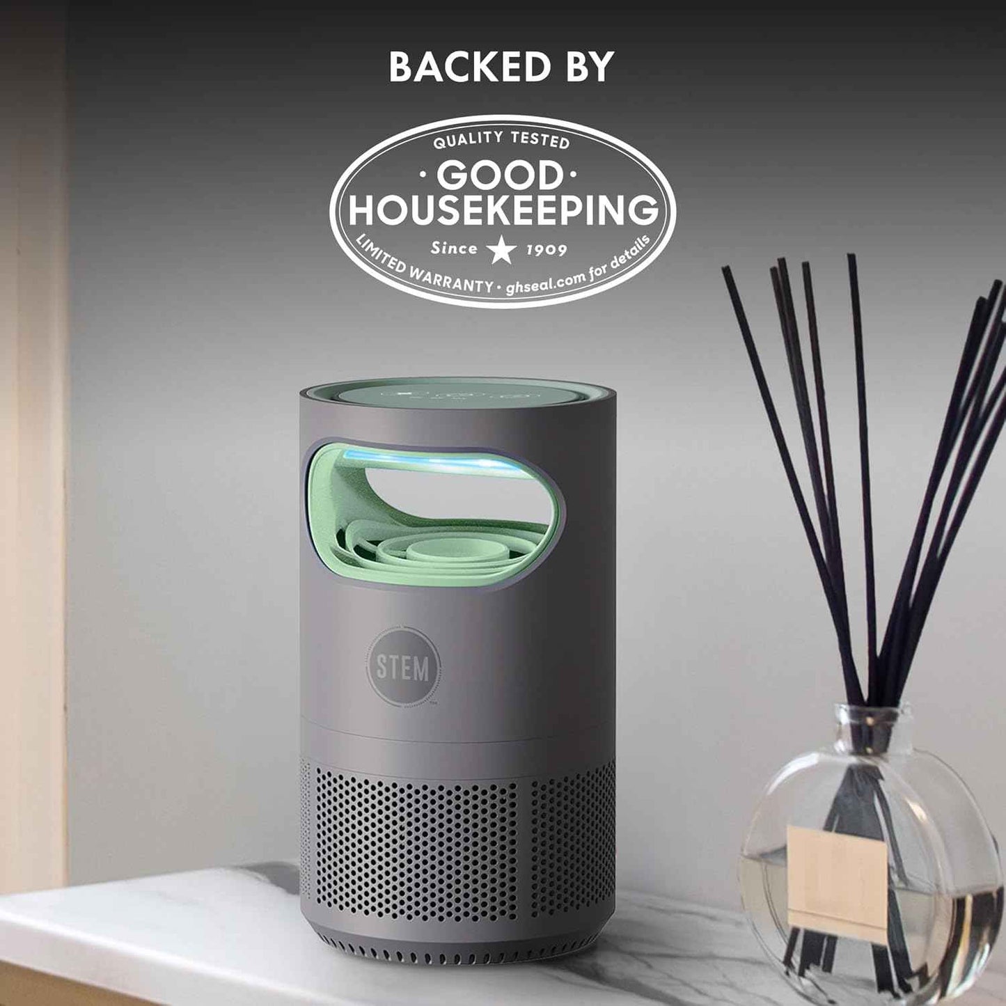 STEM Flying Insect Fan Trap for Indoor Bug Control, Attracts Mosquitoes, Fruit Flies, and House Flies, Plug-in Fan with UV Light, Starter Kit Includes 1 Device and 5 Glue Traps