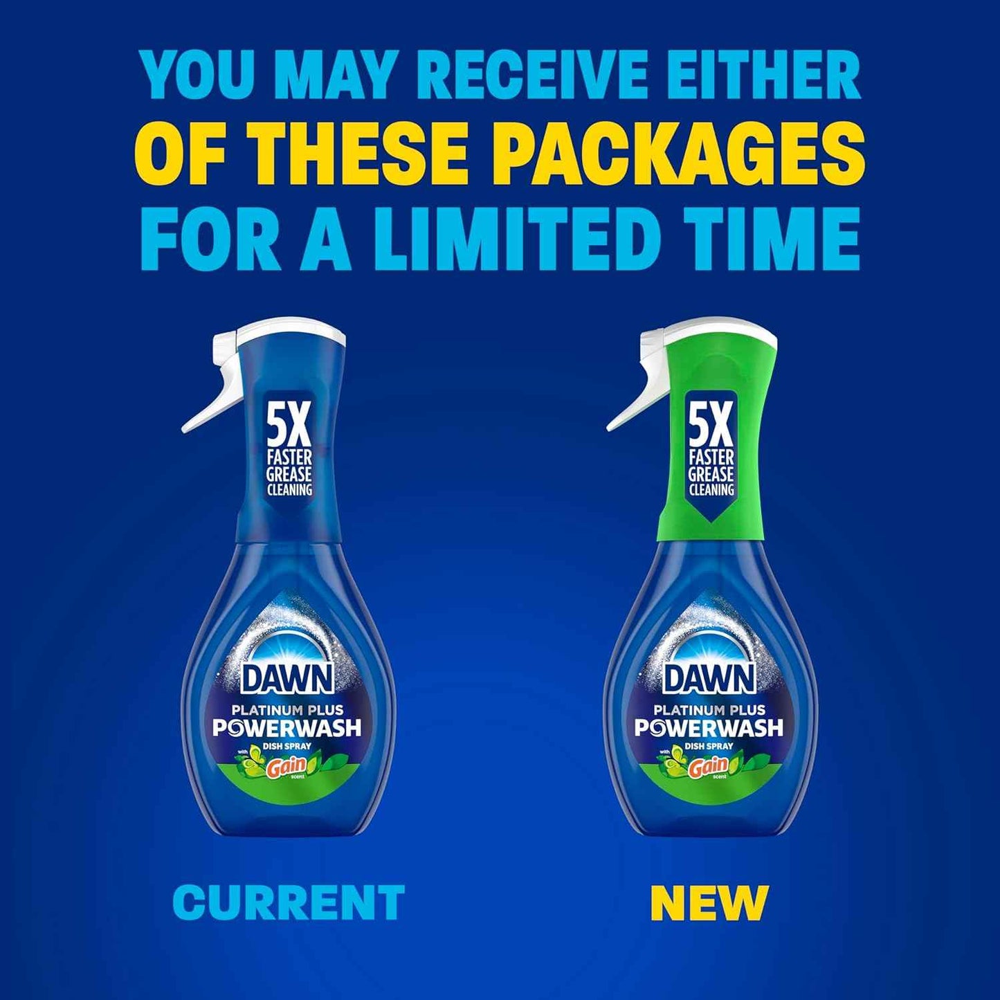 Dawn Powerwash Gain Original Dish Spray, Liquid Dish Soap, Dish Soap Refill, , 1 Starter Kit + 3 Refills, 64 Fl Oz Total (16 fl oz/bottle)