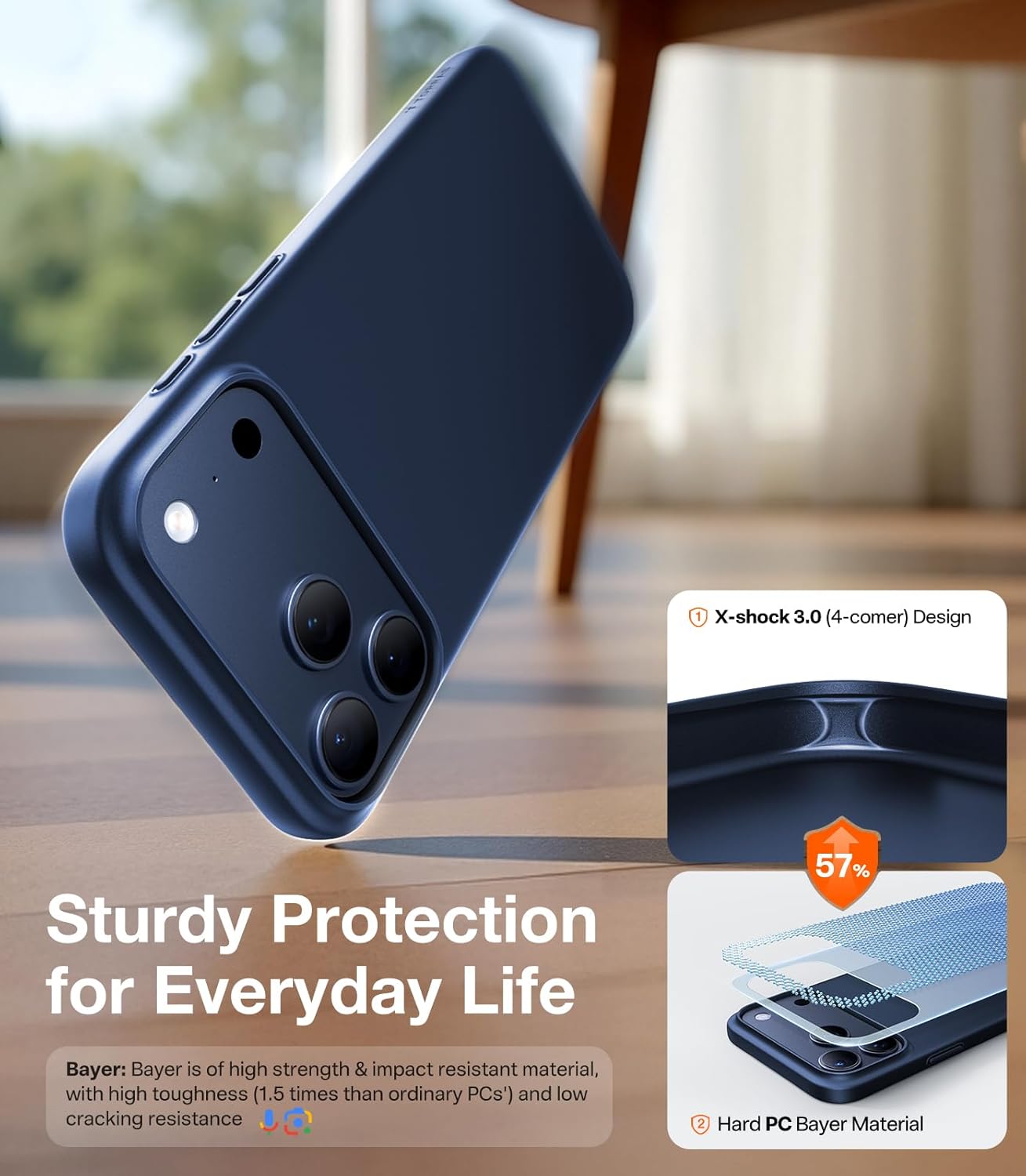 TORRAS Magnetic Slim Fit for iPhone 17 Pro Case 6.3 inch, Ultra-Thin, Compatible with MagSafe, Lightweight Matte Anti-Scratch Hard PC Cover Phone Case for iPhone 17 Pro OriginFit, Deep Blue - Rayz Mart