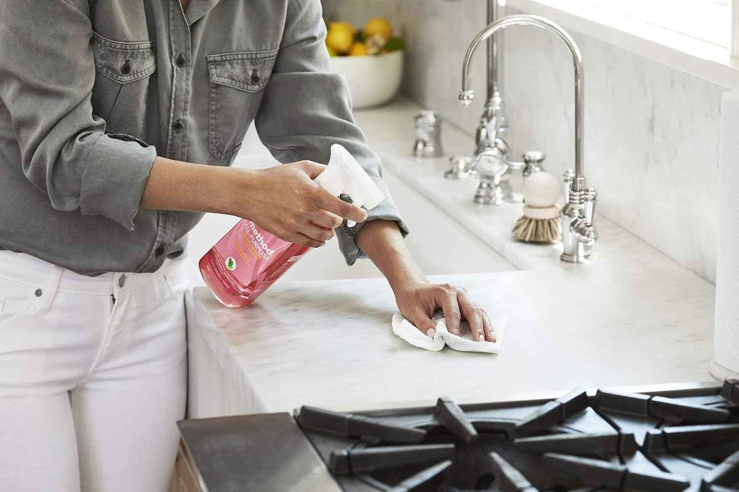 Method All-Purpose Cleaner Spray, Pink Grapefruit, Perfect for Most Counters, Tiles and More, 28 Fl Oz, (Pack of 4)