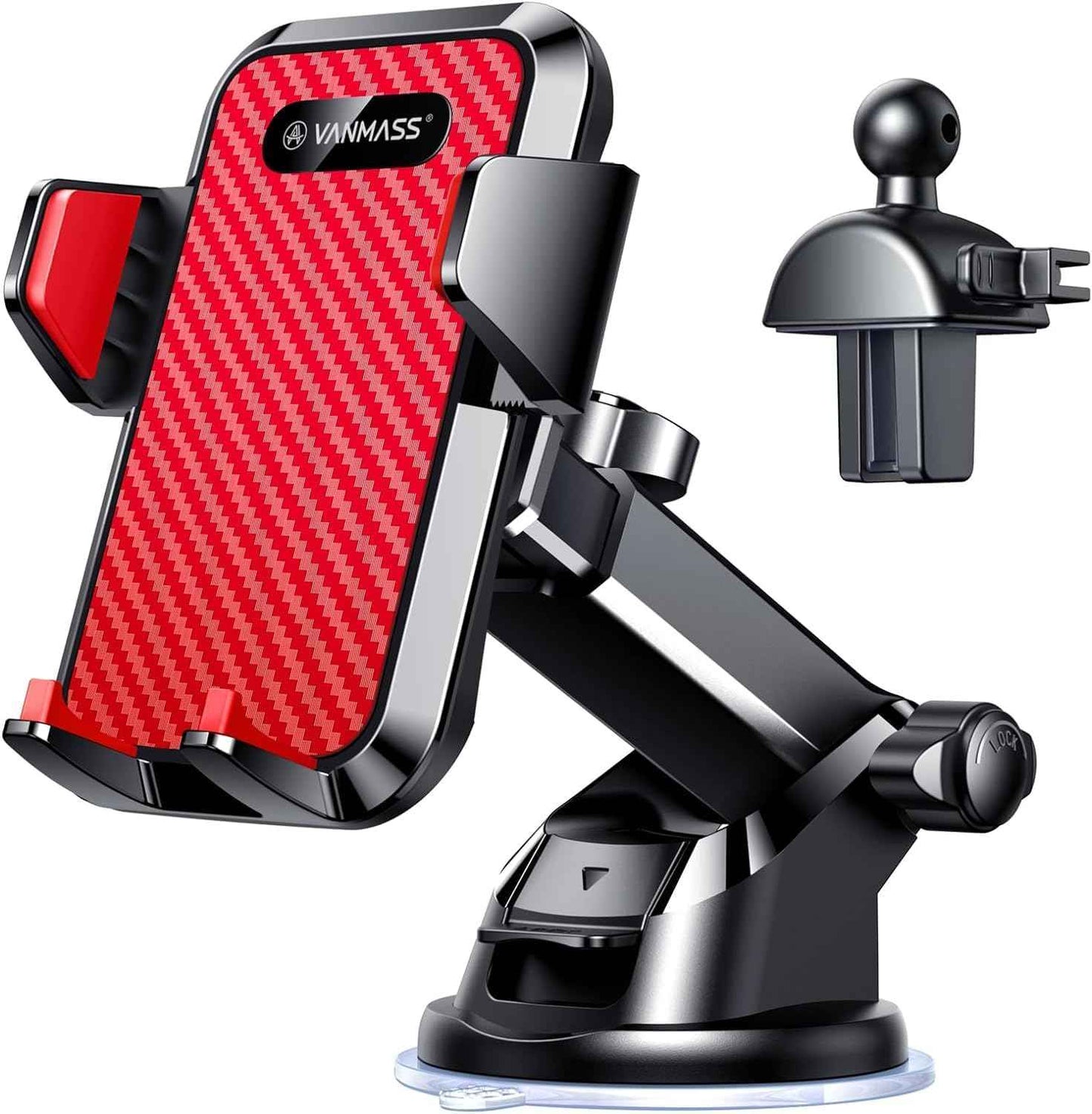 VANMASS 【85+LBS Strongest Suction & Military-Grade 2025 Ultimate Car Phone Mount【Patent & Safety Certs】 Cell Phone Holder Truck Stand for Dashboard Windshield Vent for iPhone 16 15 Pro Max 14 Samsung