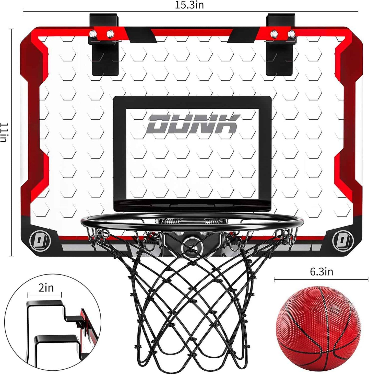 TEMI Indoor Basketball Hoop for Kids, Door Room Basketball Hoop,Mini Basketball Hoop with 4 Balls, Basketball Toys for 3 4 5 6 7 8 9 10 11 12 Year Old Boys