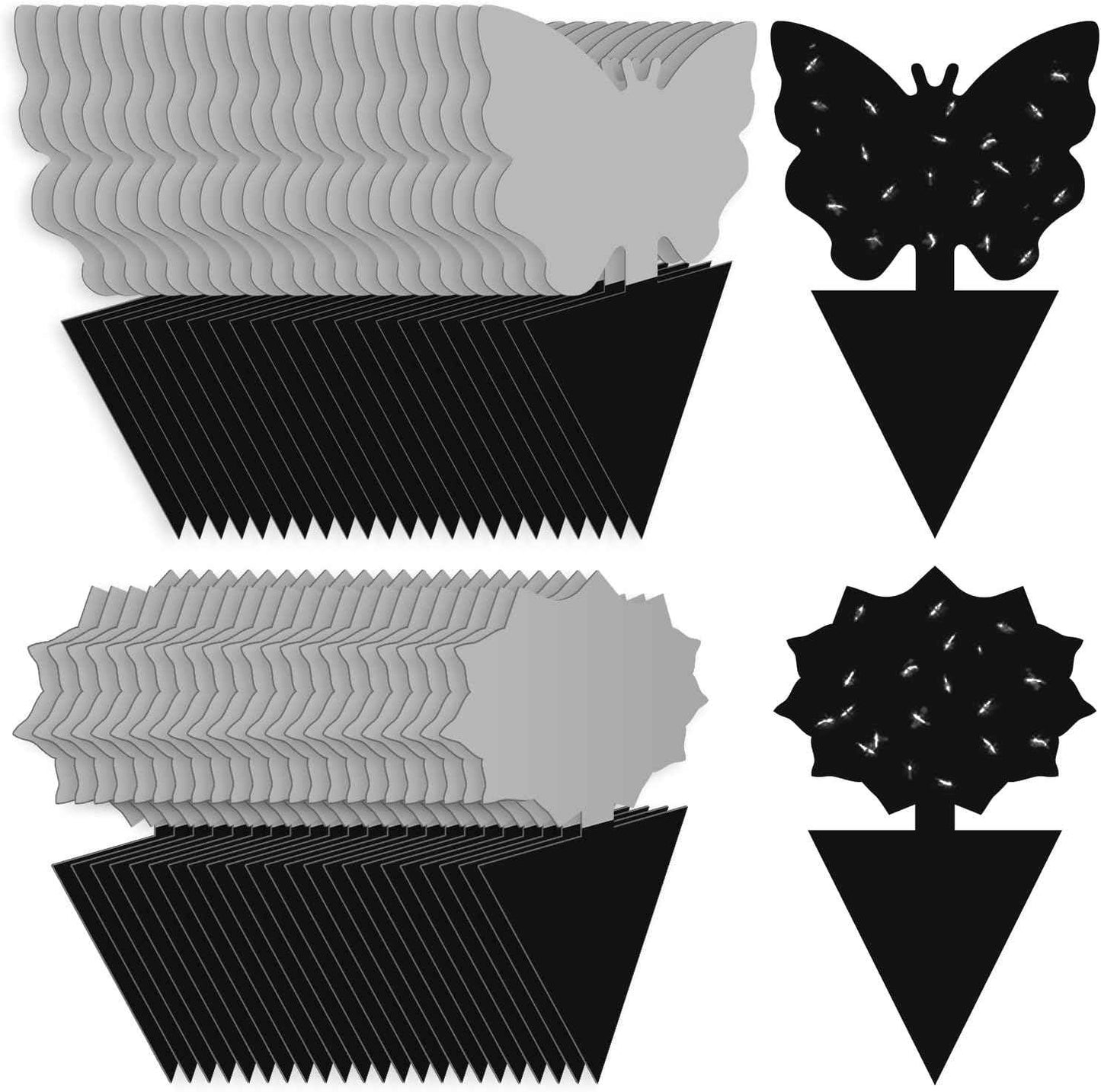 Landisun Fruit Fly Traps 48PCS Fungus Gnat-Traps for Indoor-Outdoor Yellow Fruit-Fly Sticky-Trap Plants Flying Bug Insects Traps