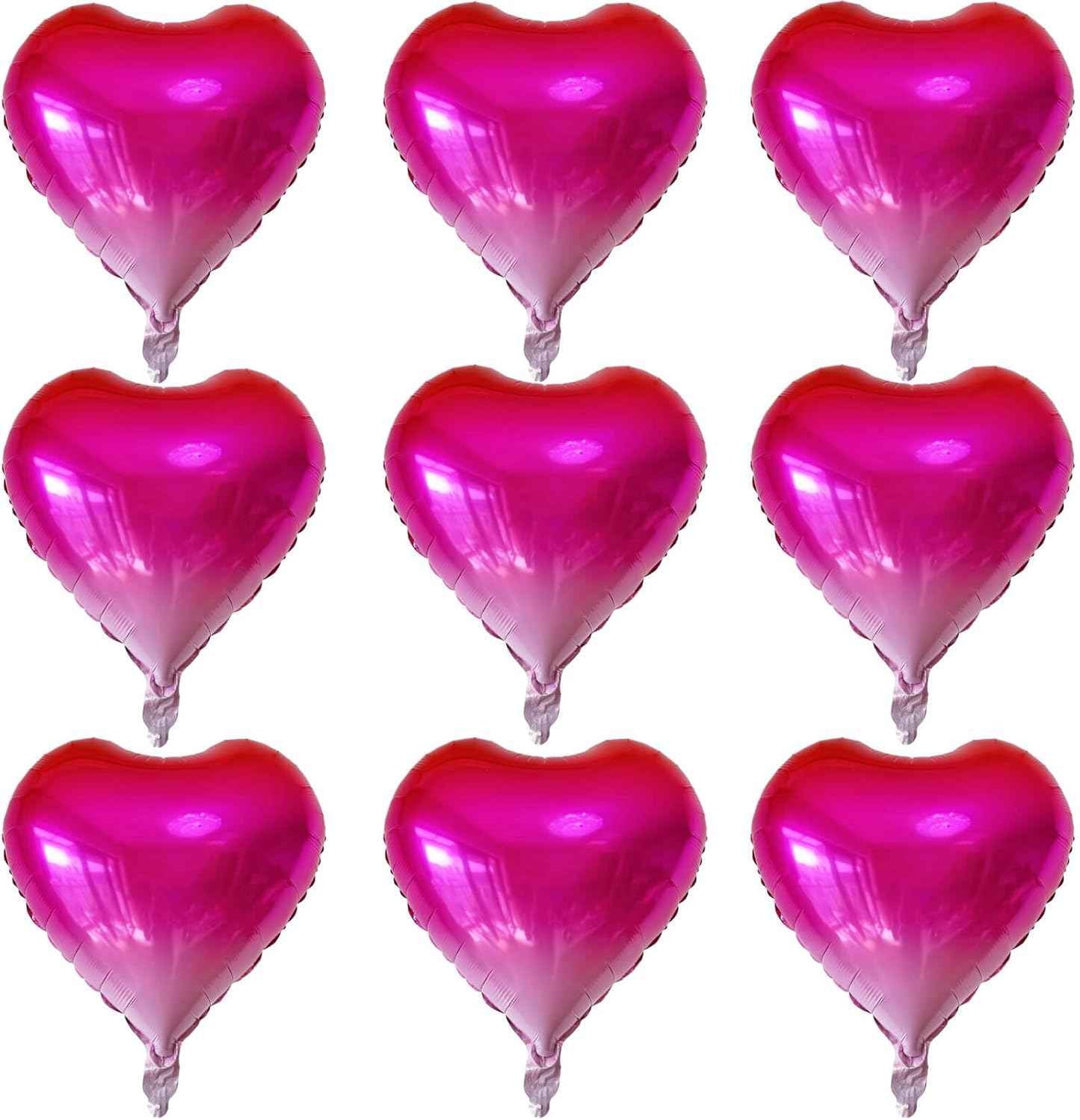 Gradient Pink Heart Shaped balloons Pack of 10,18 Inch Love Valentine Balloons Heart Romantic Balloons For Valentines Day Propose Marriage Wedding Bridal Shower Engagement Party Decorations