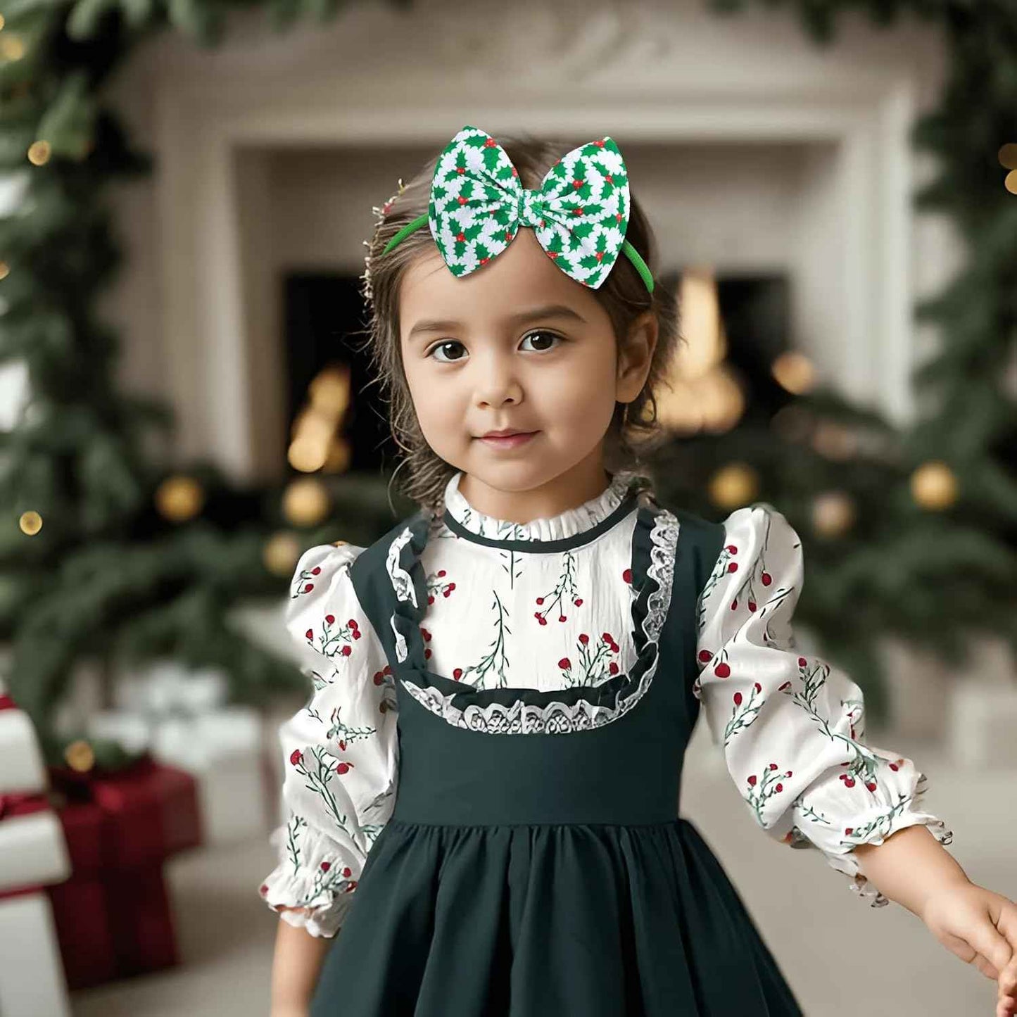 Christmas Baby Girl Bows Headbands Xmas Tree Headbands Candy Cane Hair Bow Elastic Nylon Hairbands Hair Accessories Newborn Infant Toddler