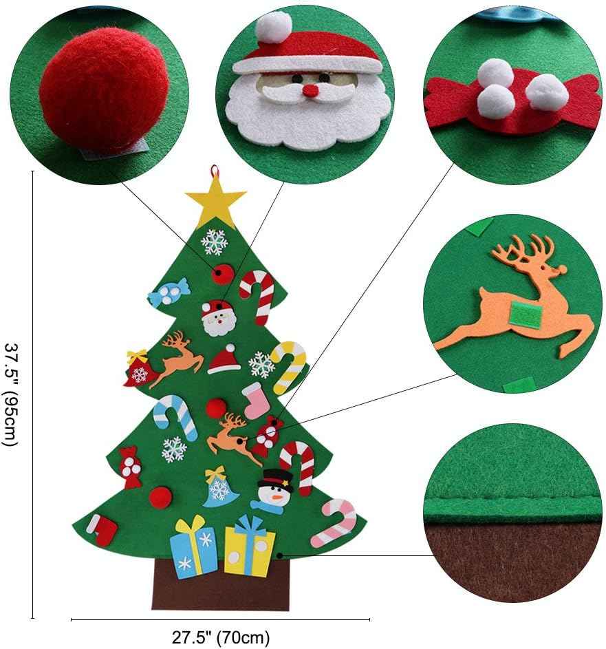 Aytai DIY Felt Christmas Tree Set with Ornaments for Kids, Xmas Gifts, New Year Door Wall Hanging Decorations