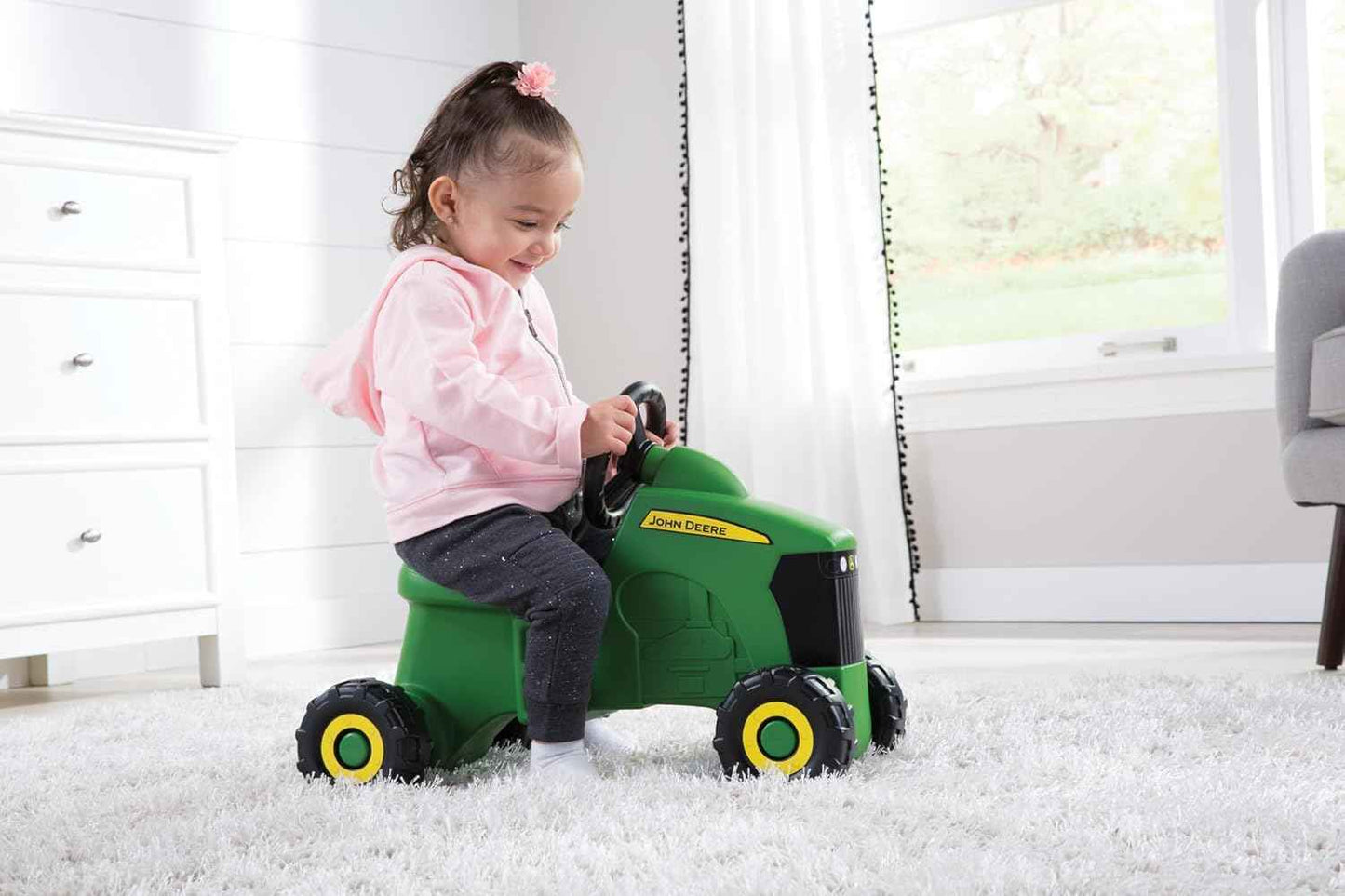 John Deere Ride On Toys Sit 'N Scoot Activity Tractor for Kids Ages 18 Months and Up, Green