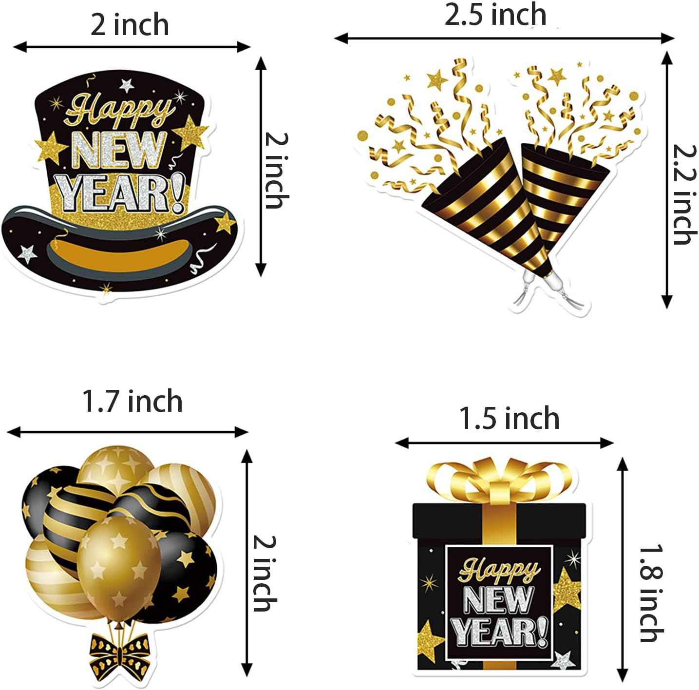 New Years Eve Party Decorations 2026,Happy New Years Decorations Black and Gold Confetti,200pcs Black Gold New Year's Eve Glitter Table Confetti Centerpiece Gold Stars for Clock Disco Ball Design