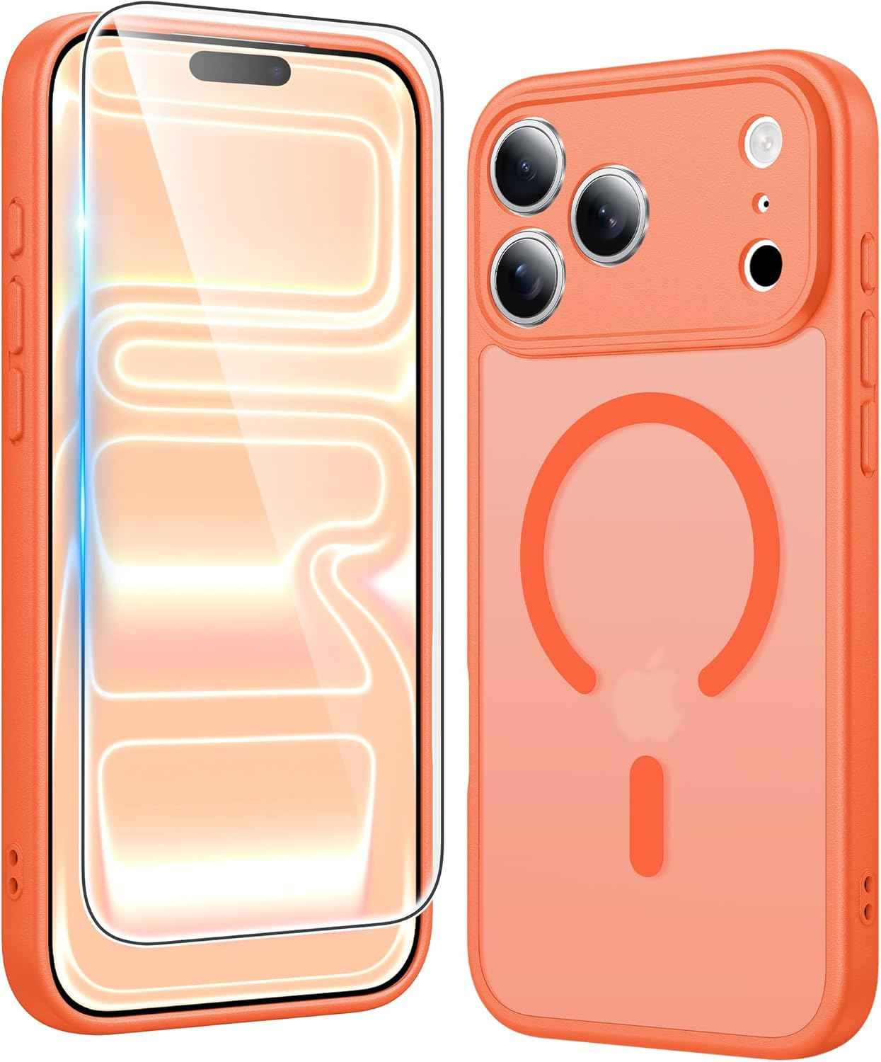 FNTCASE for iPhone 17 Pro Case, Compatible with Magsafe, Clear Transparent Magnetic Shockproof Protective Rugged Phone Cover with Screen Protector - 6.3 inch (A-Clear)