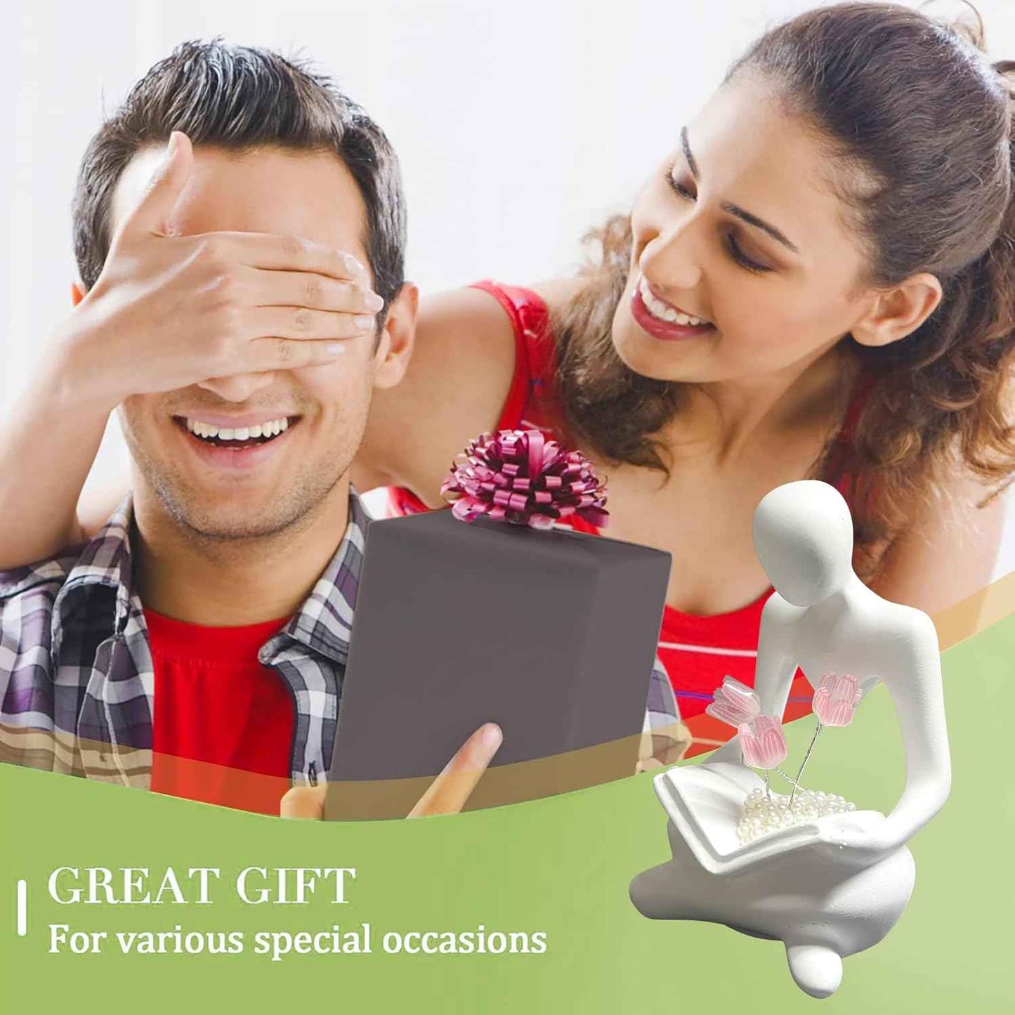 LIYAOLI Tulip Night Light Aesthetic Sculptures Lamp Home Decor Book Shelf Decor Aesthetic,Tulip Lamp Office Decor for Women Desk Cute Night Light