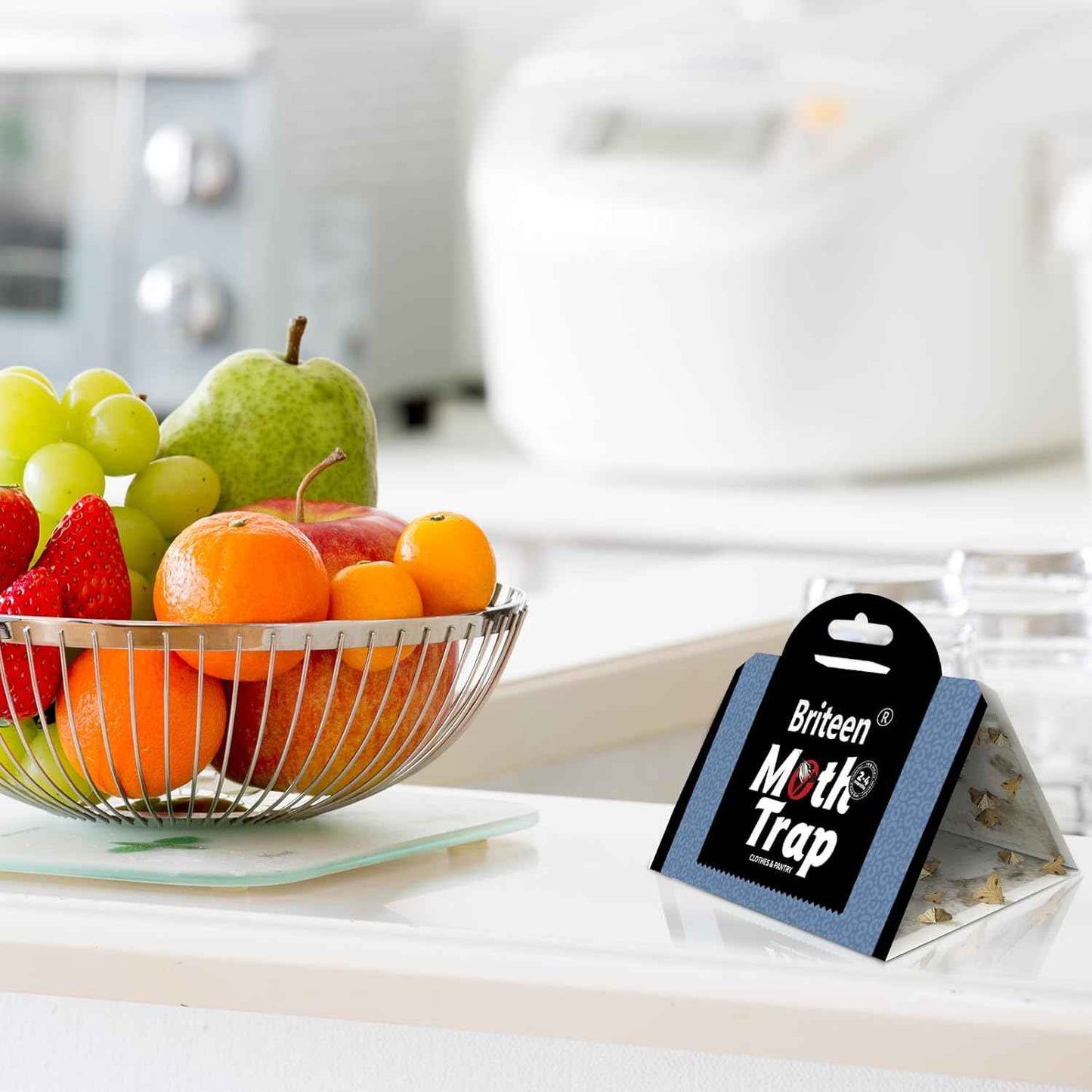 10 Pack Pantry Moth Traps Safe and Effective for Food and Clothing- Glue Traps with Pheromones for Wool Closet Carpet Food and Cupboard