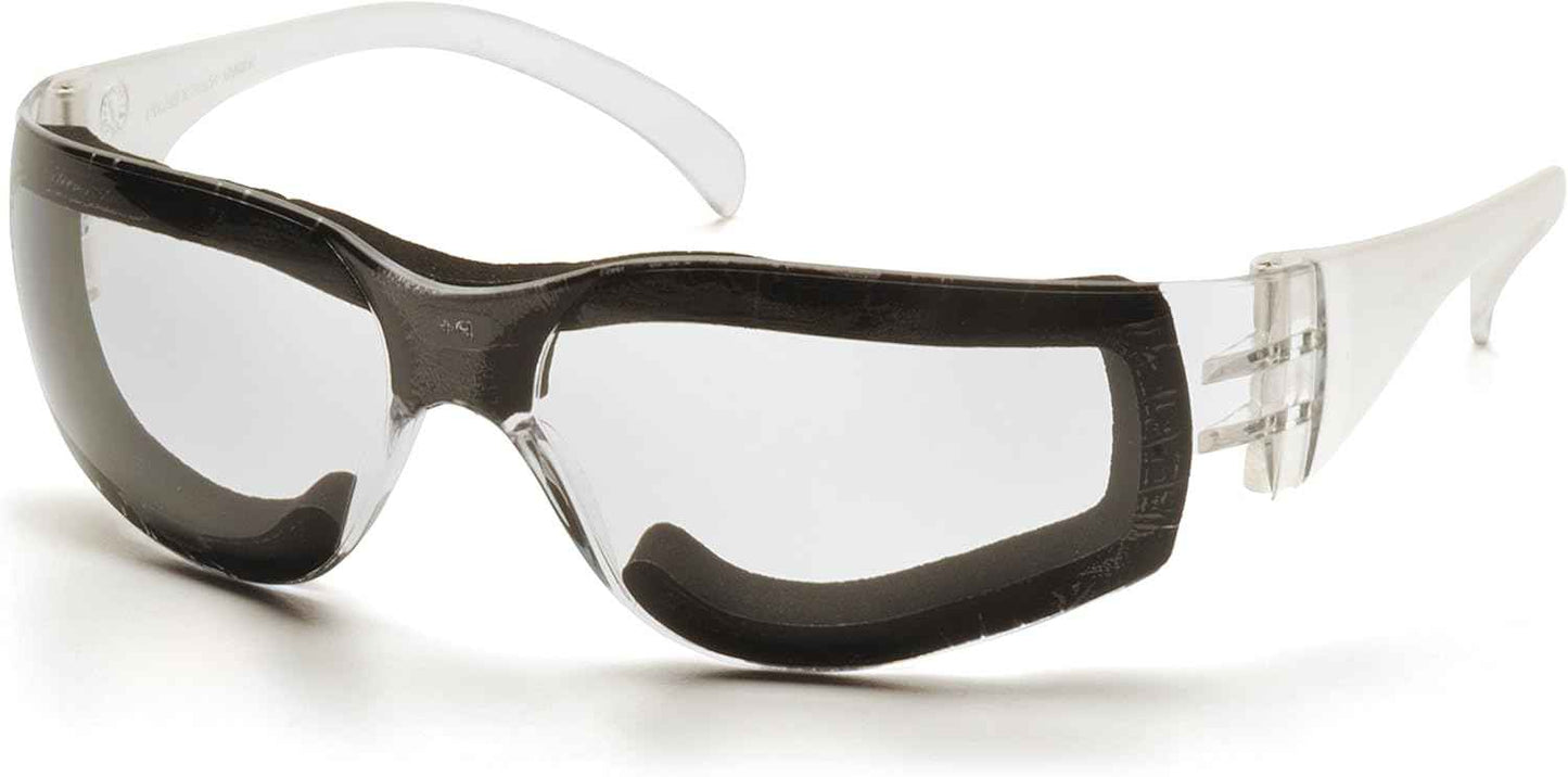 Pyramex Intruder Safety Eyewear Clear Frame Full Foam Padding Clear Anti-Fog Lens | Full Foam Padding, Clear Frame
