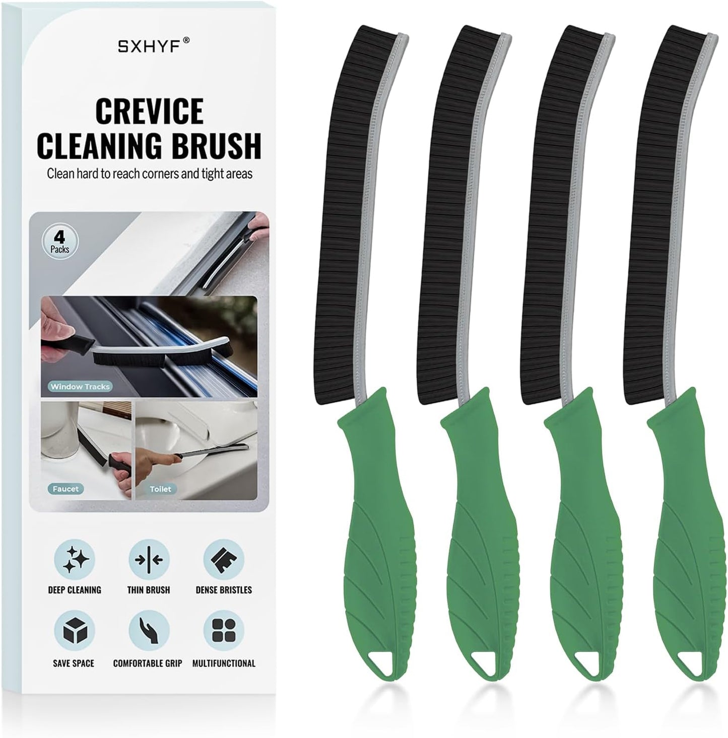 SXhyf Crevice Cleaning Brush – Hard Bristle Grout Scrub Brush for Bathroom, Kitchen & Household Cleaning