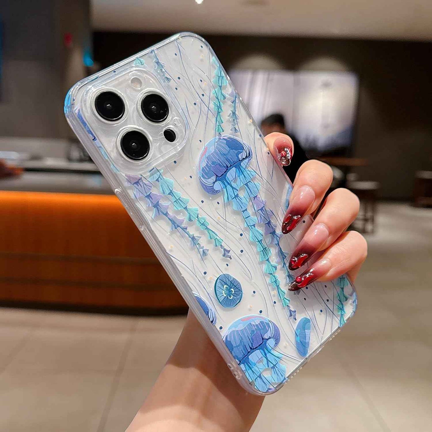 Compatible with iPhone 17 Pro Case(10FT Military Grade Drop Protection), with Jellyfish Design, TPU Shockproof Cover 34Jellyfish-17 Pro
