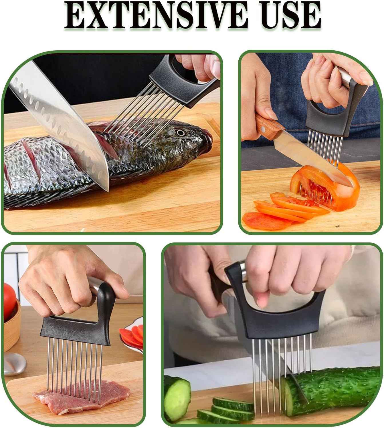 2PCS Onion Holder for Slicing, Onion Slicer Holder, Onion Cutter Vegetable Chopper for Slicing of Tomatoes, Avocados, Eggs and Other Vegetables, Multi-functional Kitchen Gadgets