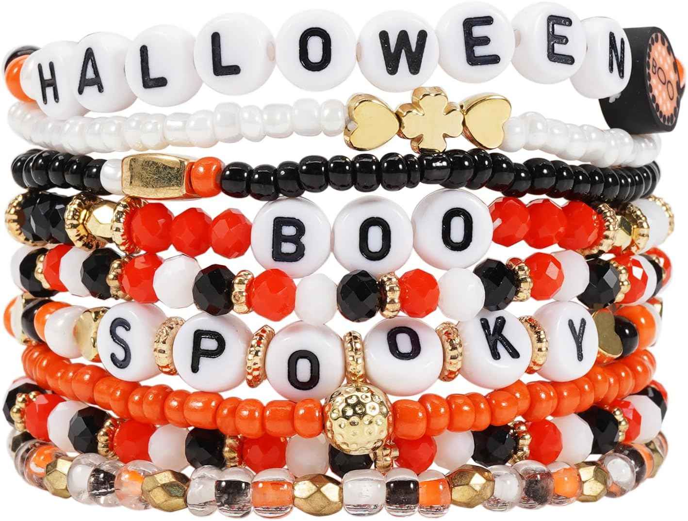 Twinfree Bohemian Bracelets for Women Stretch Multilayer Colorful Beads Bracelet with Charm Jewelry