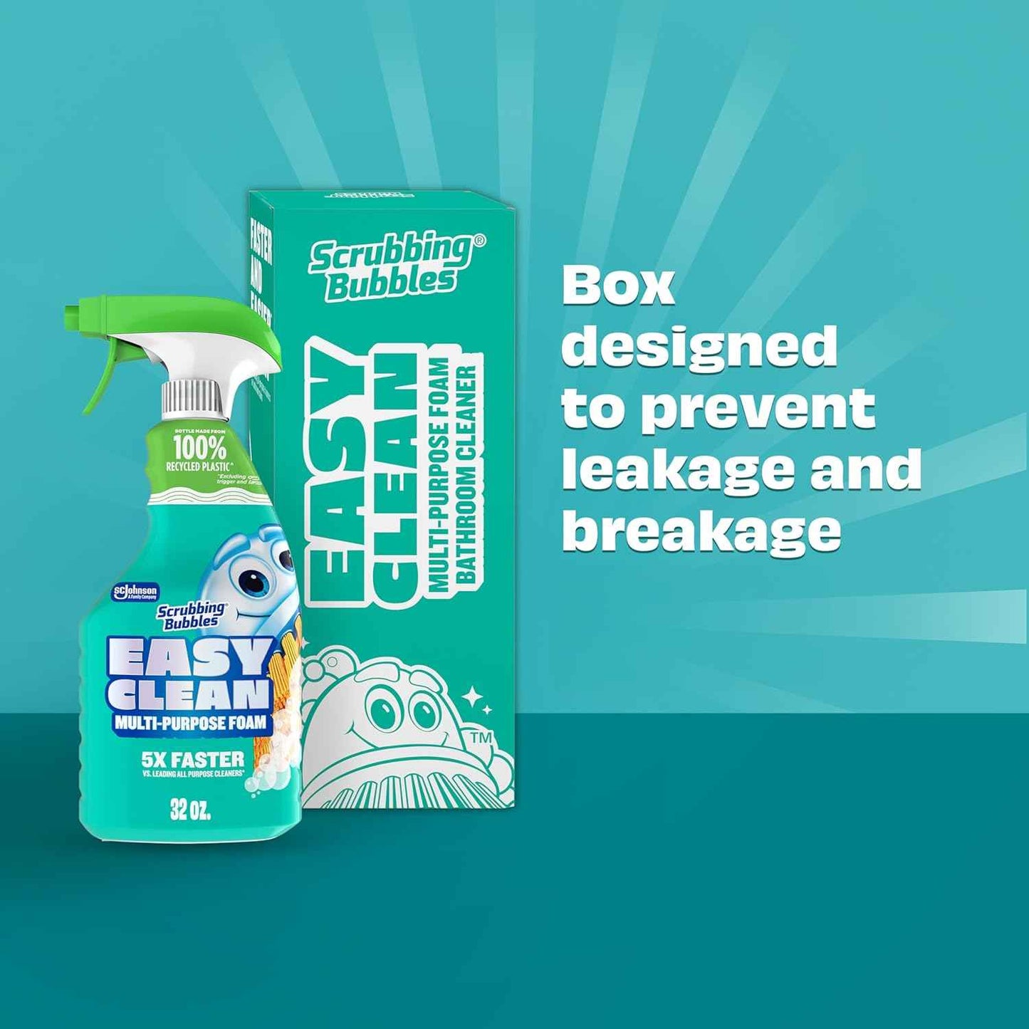 Scrubbing Bubbles Easy Clean Foaming Multipurpose Bleach-Free Bathroom Cleaner, Fast-Acting Foam Cleans Limescale, Dirt and Grime on Showers, Sinks, Toilets, Tiles, Counters, & More, 32oz Spray