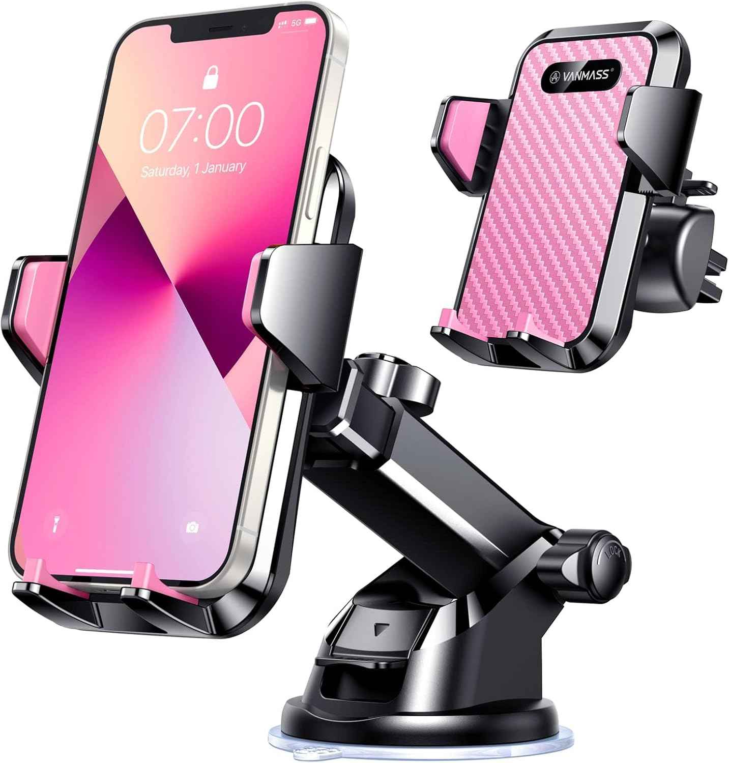 VANMASS 【85+LBS Strongest Suction & Military-Grade 2025 Ultimate Car Phone Mount【Patent & Safety Certs】 Cell Phone Holder Truck Stand for Dashboard Windshield Vent for iPhone 16 15 Pro Max 14 Samsung