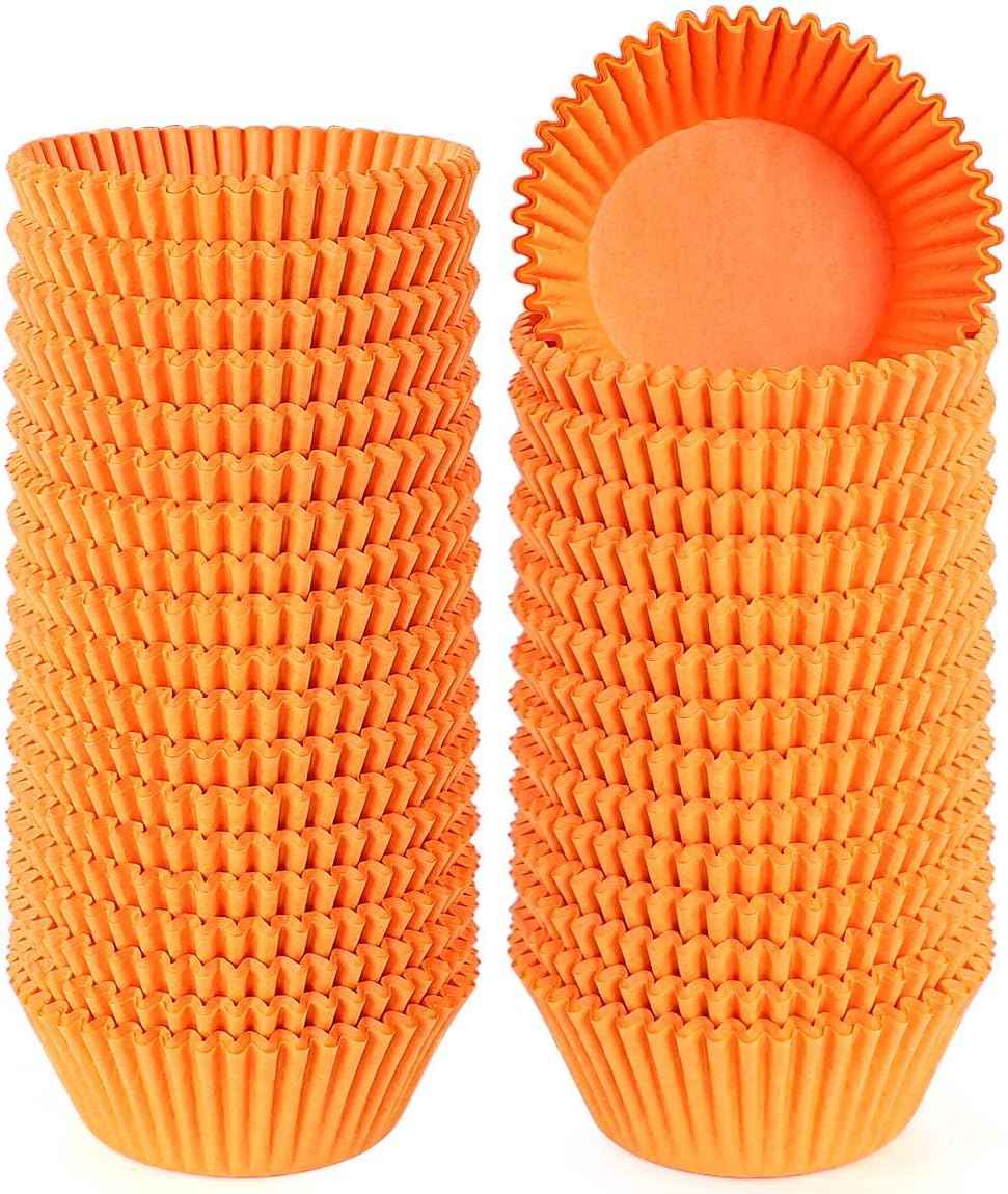 Caperci Standard Natural Cupcake Liners 500 Count, No Smell, Grease-Proof Paper Muffin Liners, Food-grade Baking Cups for Cupcakes, Muffins, Nuts