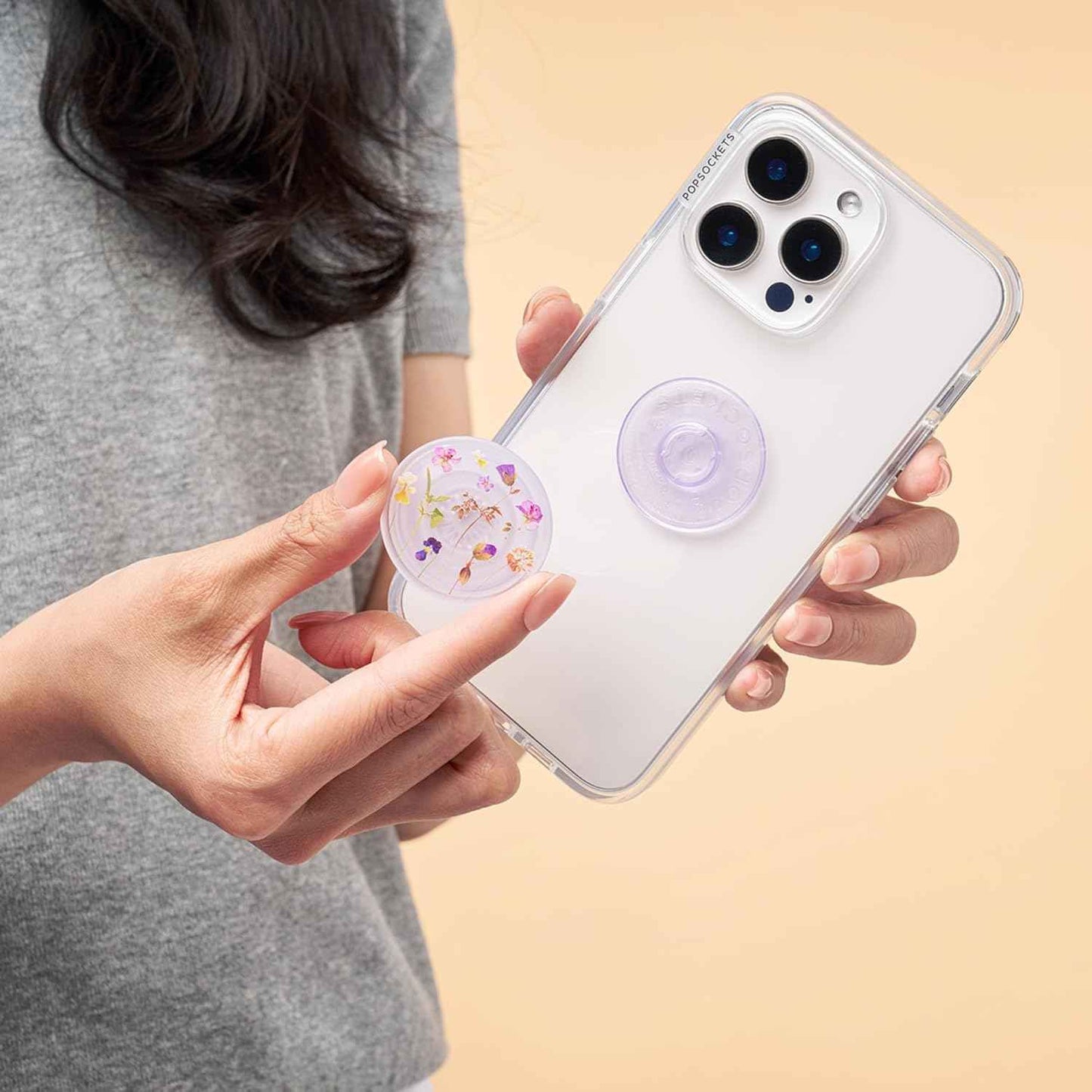 PopSockets Phone Grip with Expanding Kickstand, Adhesive Grip, Cute PopSockets - Purple Fields