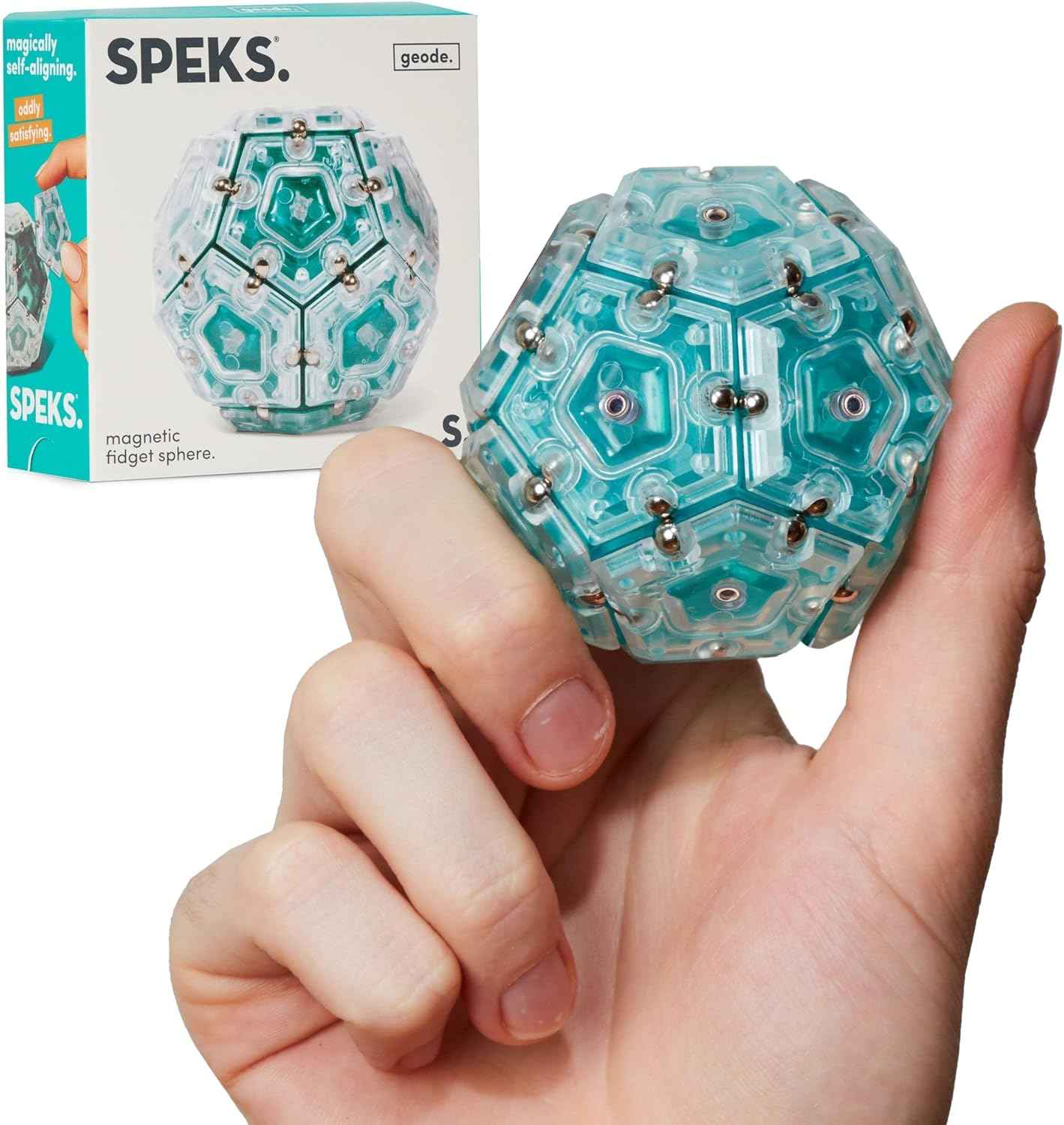 Speks Geode Magnetic Fidget Toy | Sensory Desk Toy for Adults & Teens 14+ | Stress Relief Gift | Sphere, Cool