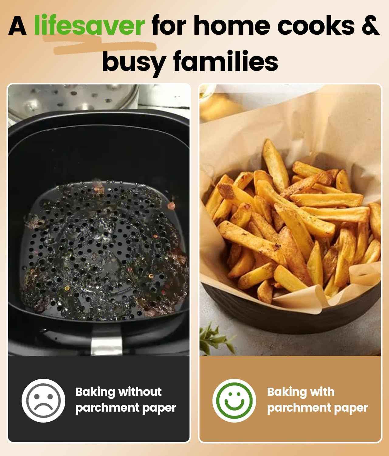 200 PCS Unbleached Parchment Paper Sheets for Baking 12x16 Inches, Non-Stick and Non-Toxic Pre-cut Parchment Sheets for Oven, Cooking, Grilling, Air Fryer and Steaming - Fit for Half Sheet Pans