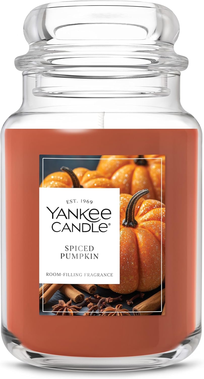 Yankee Candle Autumn Wreath, Fall Scented Candle, 22oz Large Jar with up to 150 Hour Burn Time