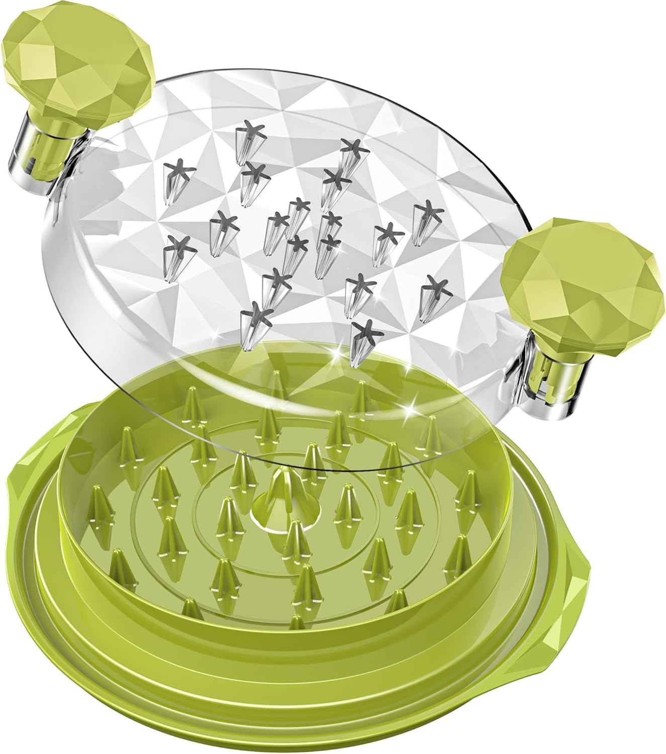 Chicken Shredder with Brush Chicken Shredder Tool Twist Stable Anti-Slip BPA Free Meat Shredder Tool Twist Ergonomic Handle Meat Grinder Dishwasher-safe Transparent Lid Black