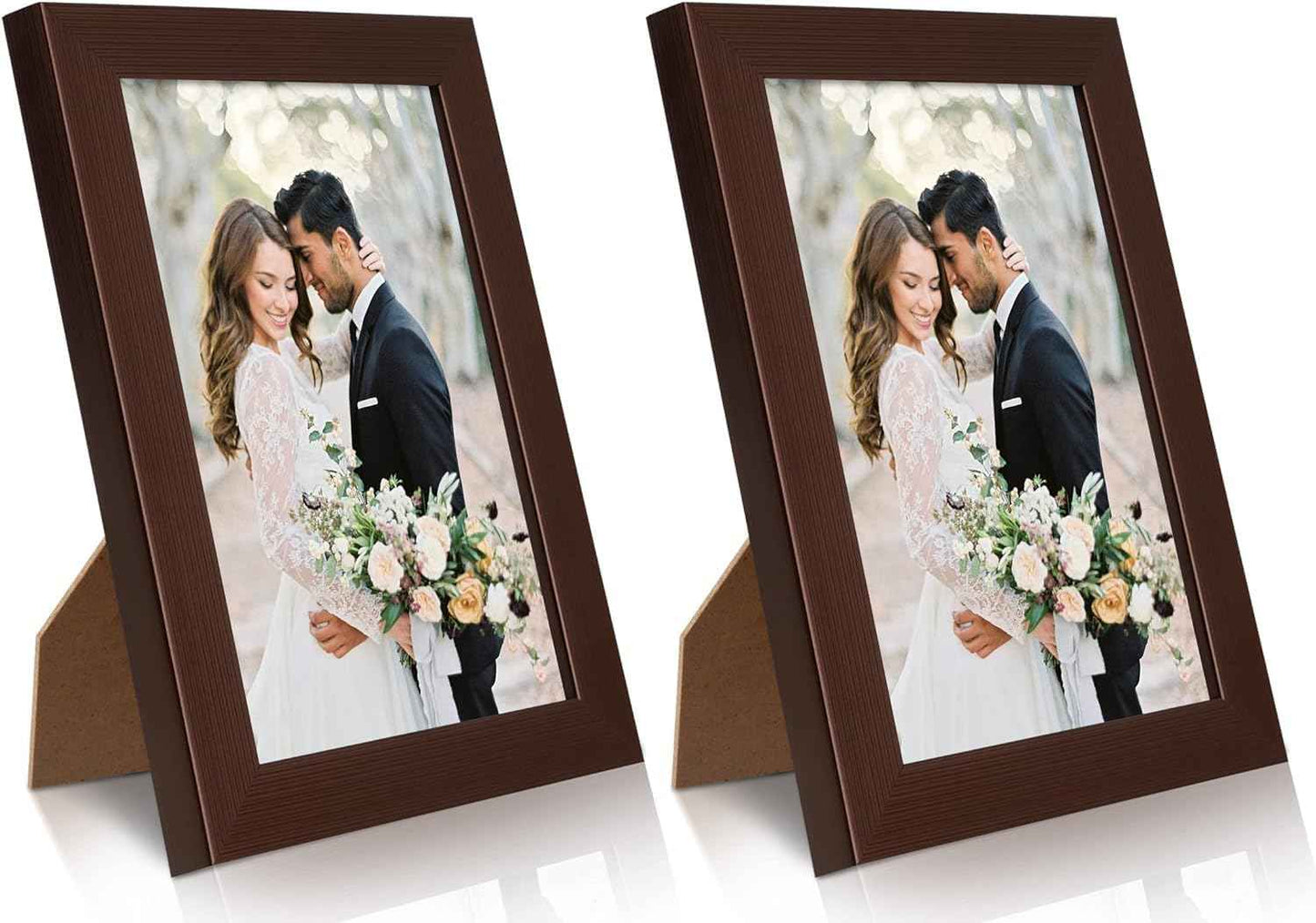 PECULA 2 Pack 5x7 Picture Frame, Black Picture Frame for Wall and Tabletop Display, Resistant Plastic Clear Plexiglass for Vertical or Horizontal Display