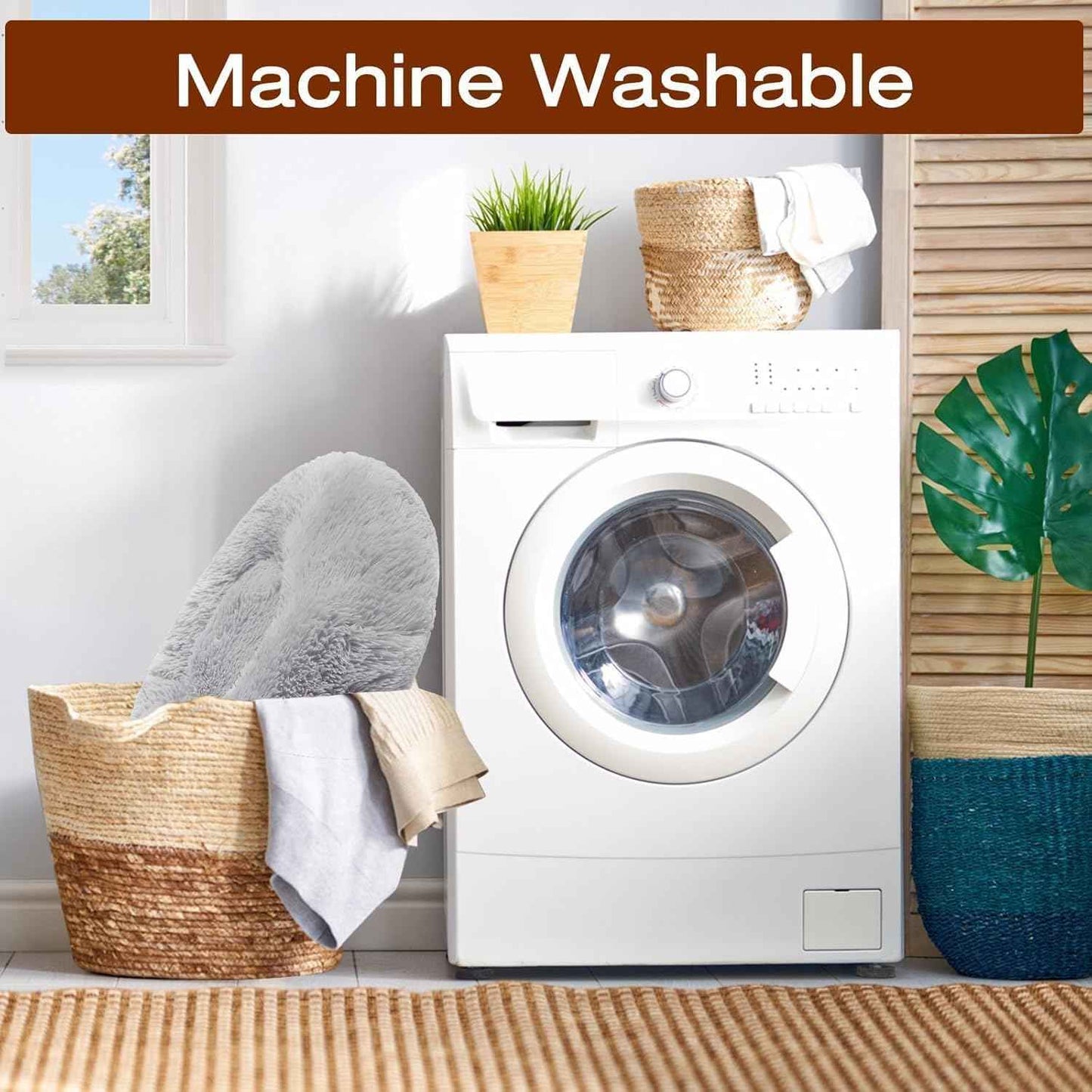 JOLLYVOGUE Dog & Cat Bed, Calming Anti-Anxiety Pet Bed for Small Dogs, Fluffy Donut Cushion for Small and Medium Pets (20")