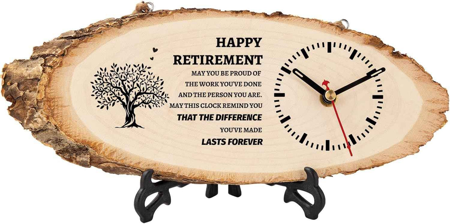 BeauGift Valentines Day Gifts for Him, Mens Wooden Clock Gift for Husband from Wife, Birthday Anniversary Fathers Day Clock Gift for Him Office Home Decor