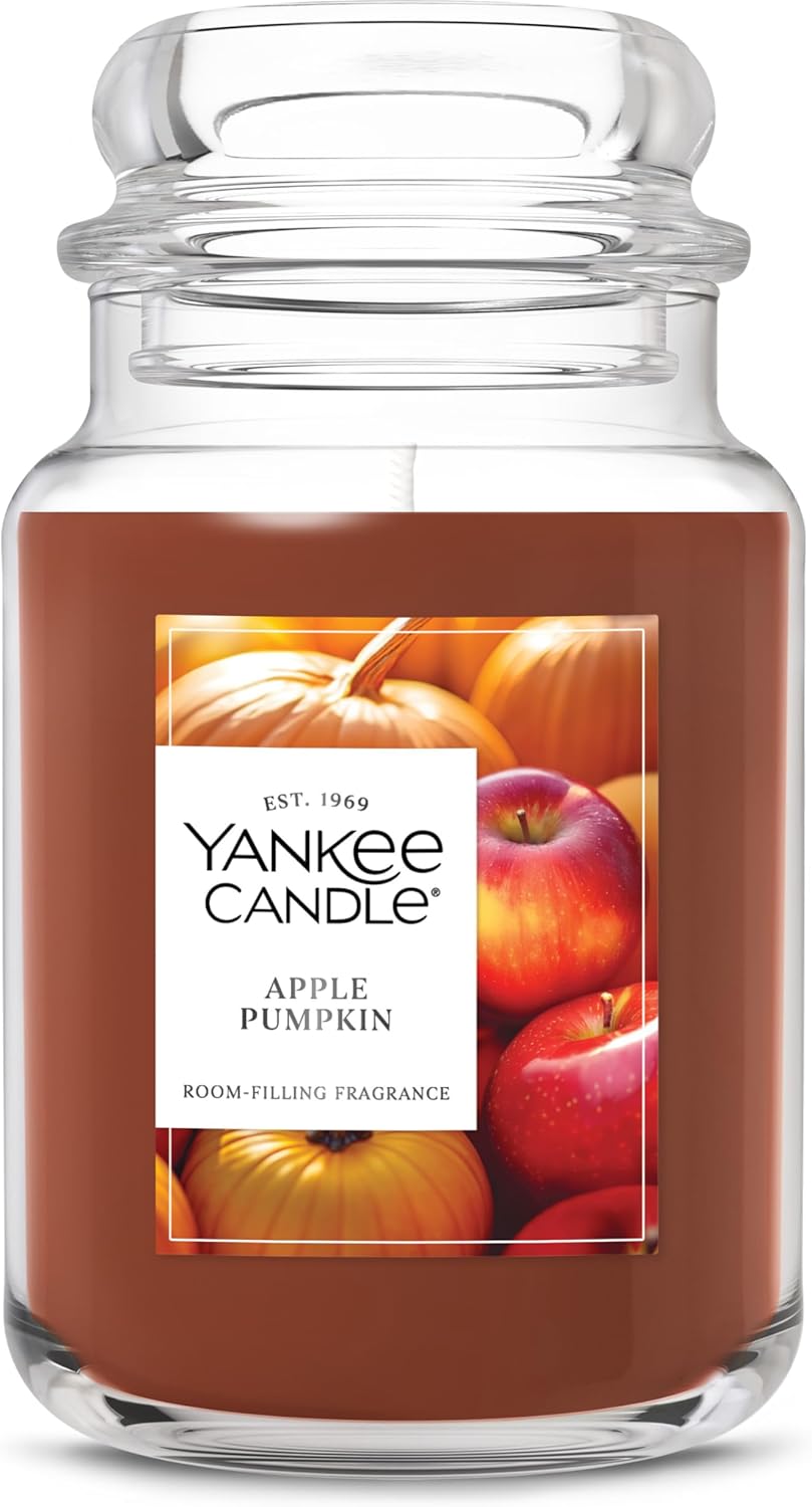 Yankee Candle Autumn Wreath, Fall Scented Candle, 22oz Large Jar with up to 150 Hour Burn Time