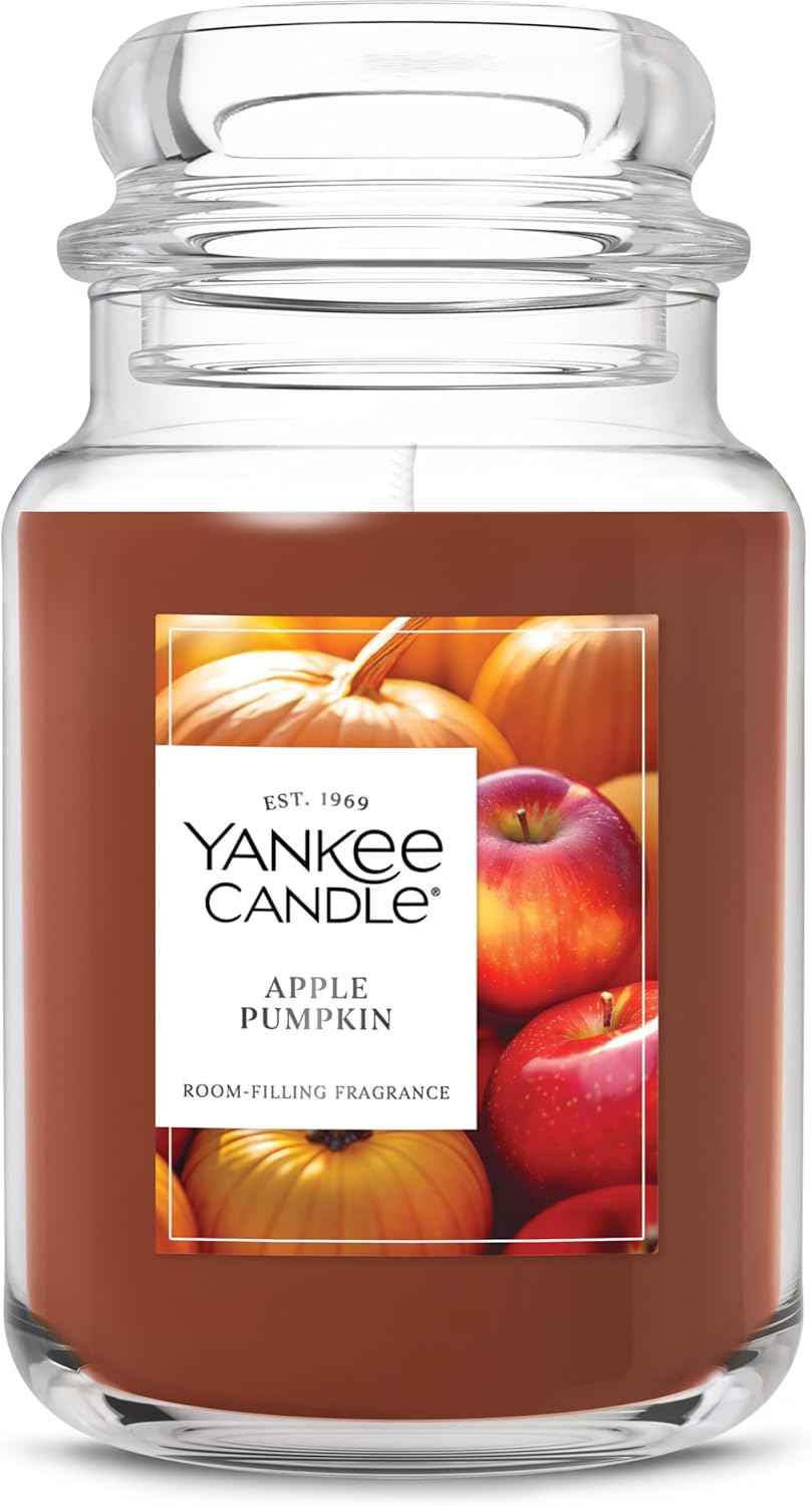 Yankee Candle Autumn Wreath, Fall Scented Candle, 22oz Large Jar with up to 150 Hour Burn Time