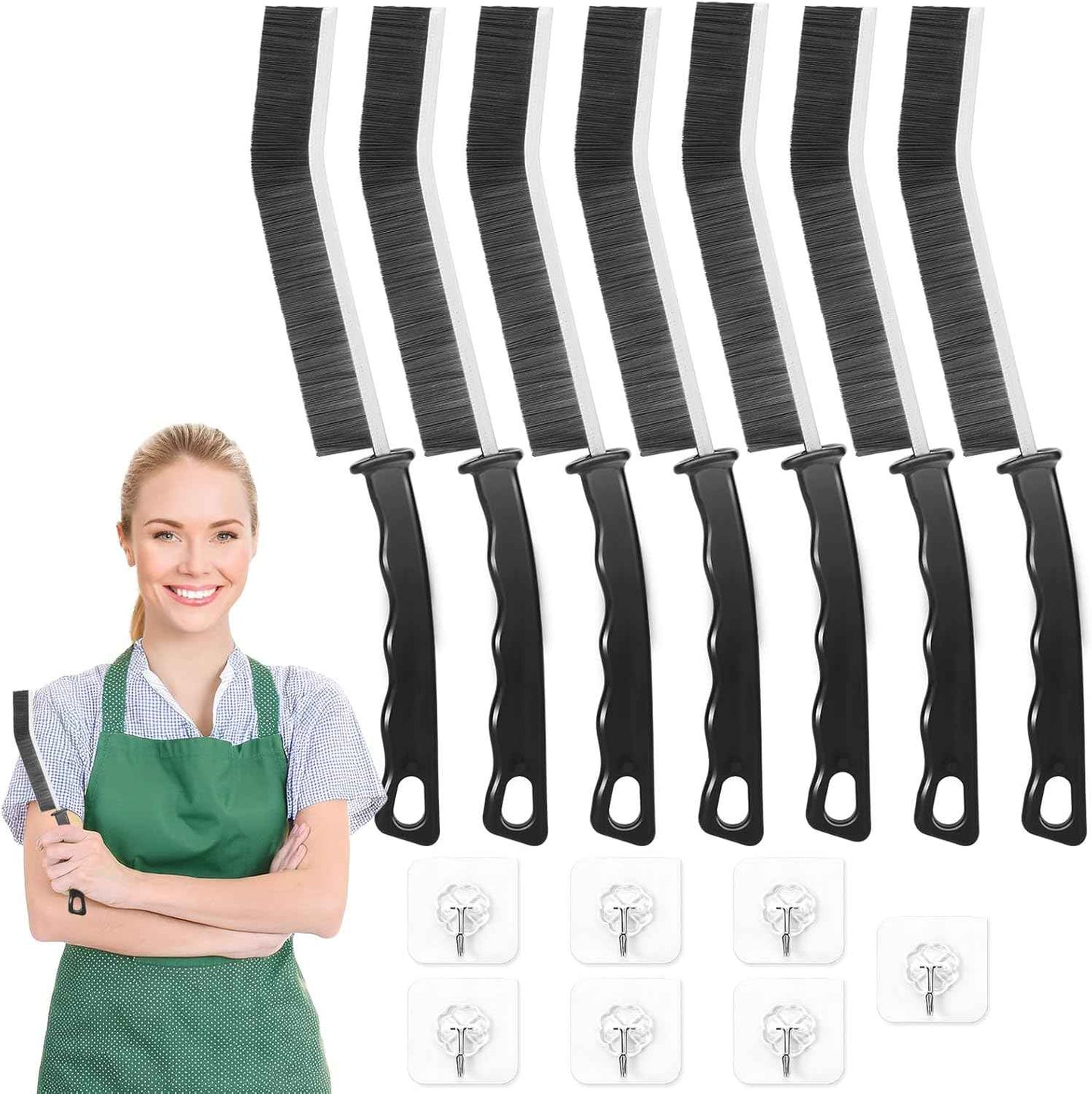 Crevice Cleaning Brush,8 Pcs Cleaning Supplies,Hard Bristle Crevice Cleaning Brush,Crevice Cleaning Brushes for Household Use Bathroom Tiles Kitchen Practical and Durable