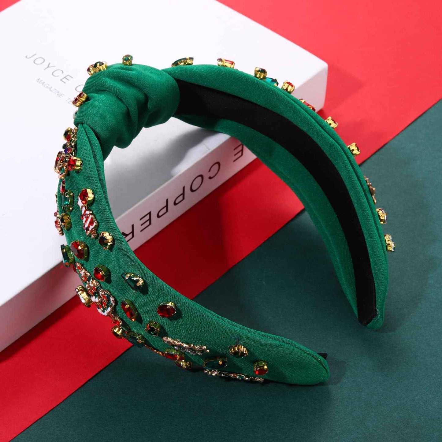 MOLOCH Christmas Headband for Women Christmas Tree Bow Snowflake Knotted Headband Jeweled Crystal Xmas Head Band Xmas Decorations Gifts