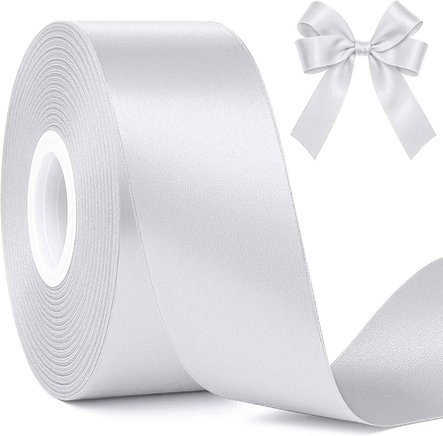 Fullive Red Ribbon 1 1/2 Inch, 30 Yards Red Ribbon for Gift Wrapping, Polyester Satin Christmas Ribbon for Wedding Xmas Tree Valentines Day Decorations DIY Bows Wrapping Bouquet Floral Arrangements