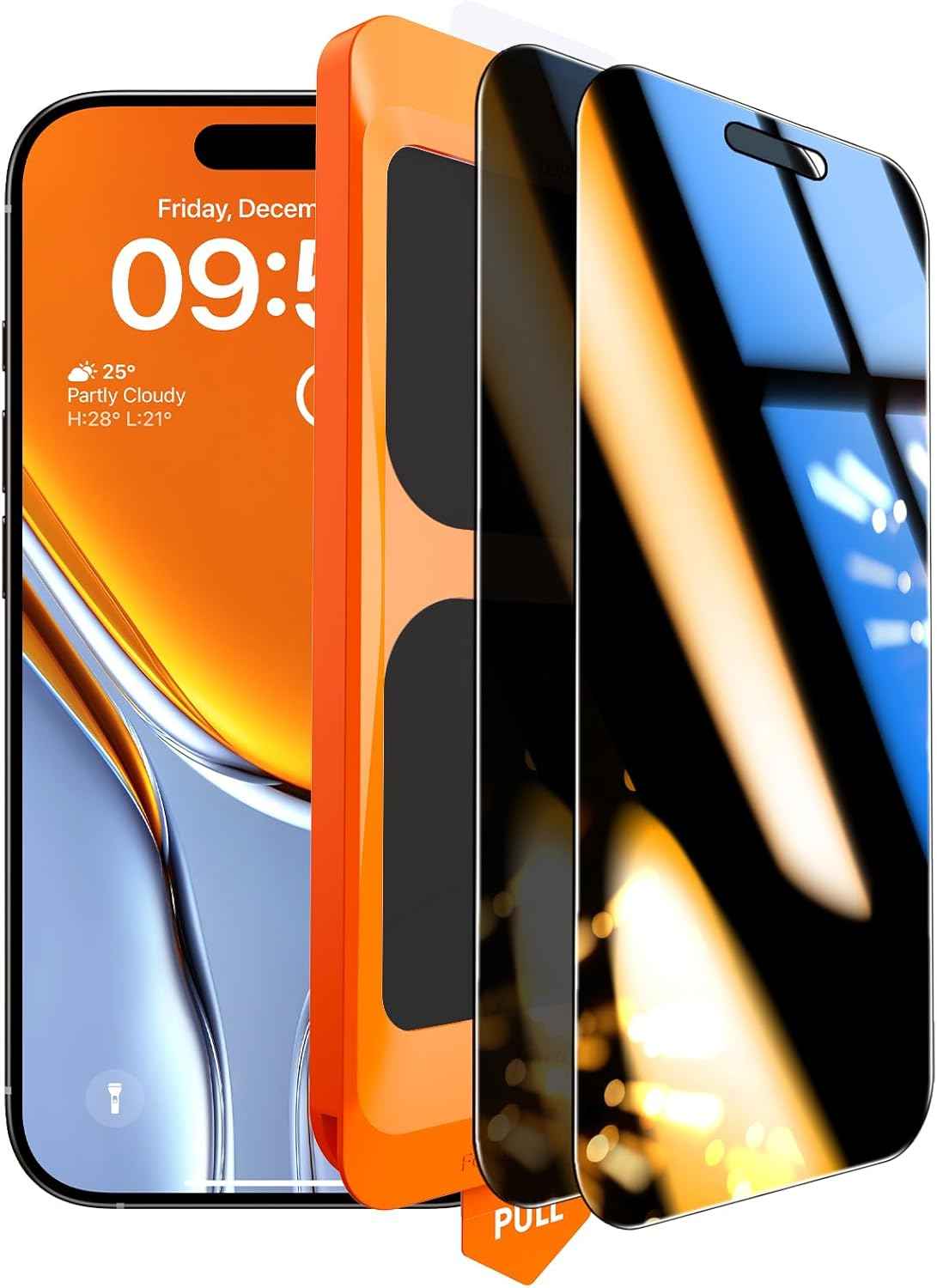 TOCOL for iPhone 17 Screen Protector 6.3 inch 9H Hardness Military Grade Shatterproof HD Tempered Glass for Full Coverage Protection 2 Pack