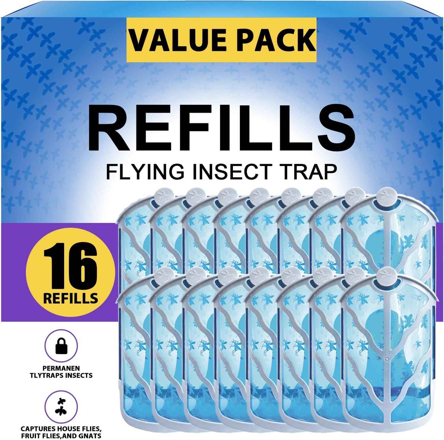BAIMNOCM 16 Pack Refills Cartridge Compatible with Flying Insect Trap M364 M364A and Max, White