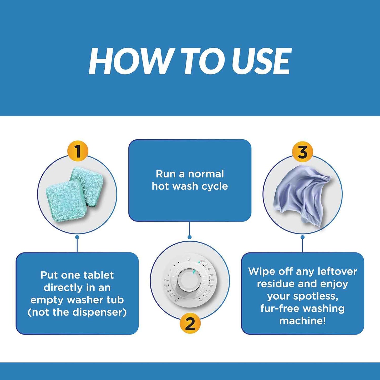 Washing Machine Cleaner Tablets | 24 Count 1-Year Supply | Formulated for Pet Owners | Pet-Friendly Deep Descaler | HE, Top & Front Load | Septic Safe & Eco-Friendly | Eliminates Odor & Residue