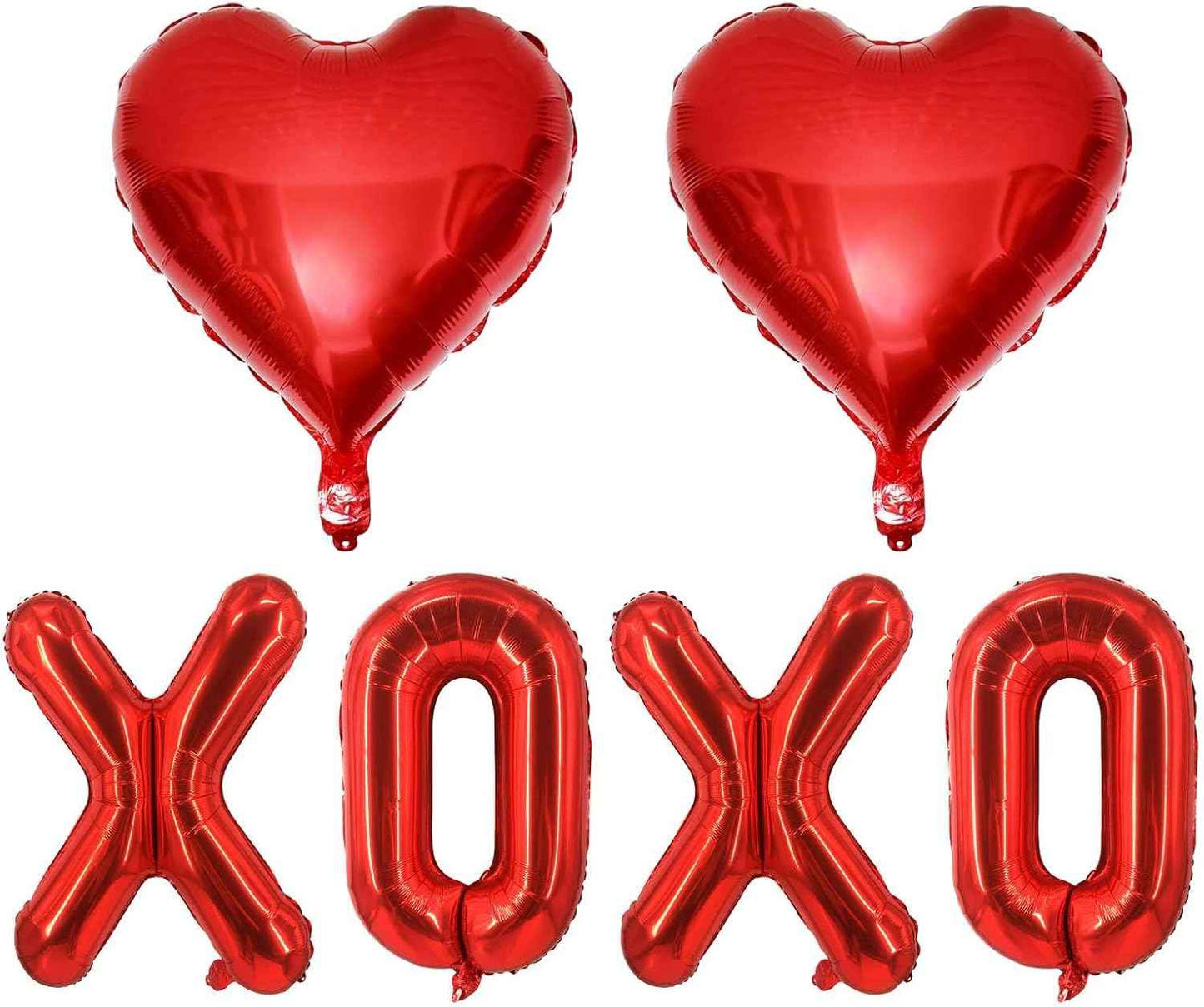 5 Pcs Red Heart Shaped Balloons Red Love Valentine Balloons for Valentines Day Bridal Shower Wedding Party Decorations