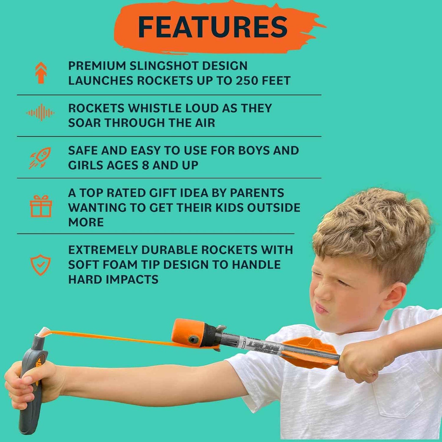 Toy Rocket Launcher for Kids: Outdoor Toys Slingshot Rocket Launchers - Best Gifts for Boys & Girls All Ages - Fun Stocking Stuffers for Kids & Teen Boy Gifts for 8 9 10 11 12+ Year Old Boys Gift Idea
