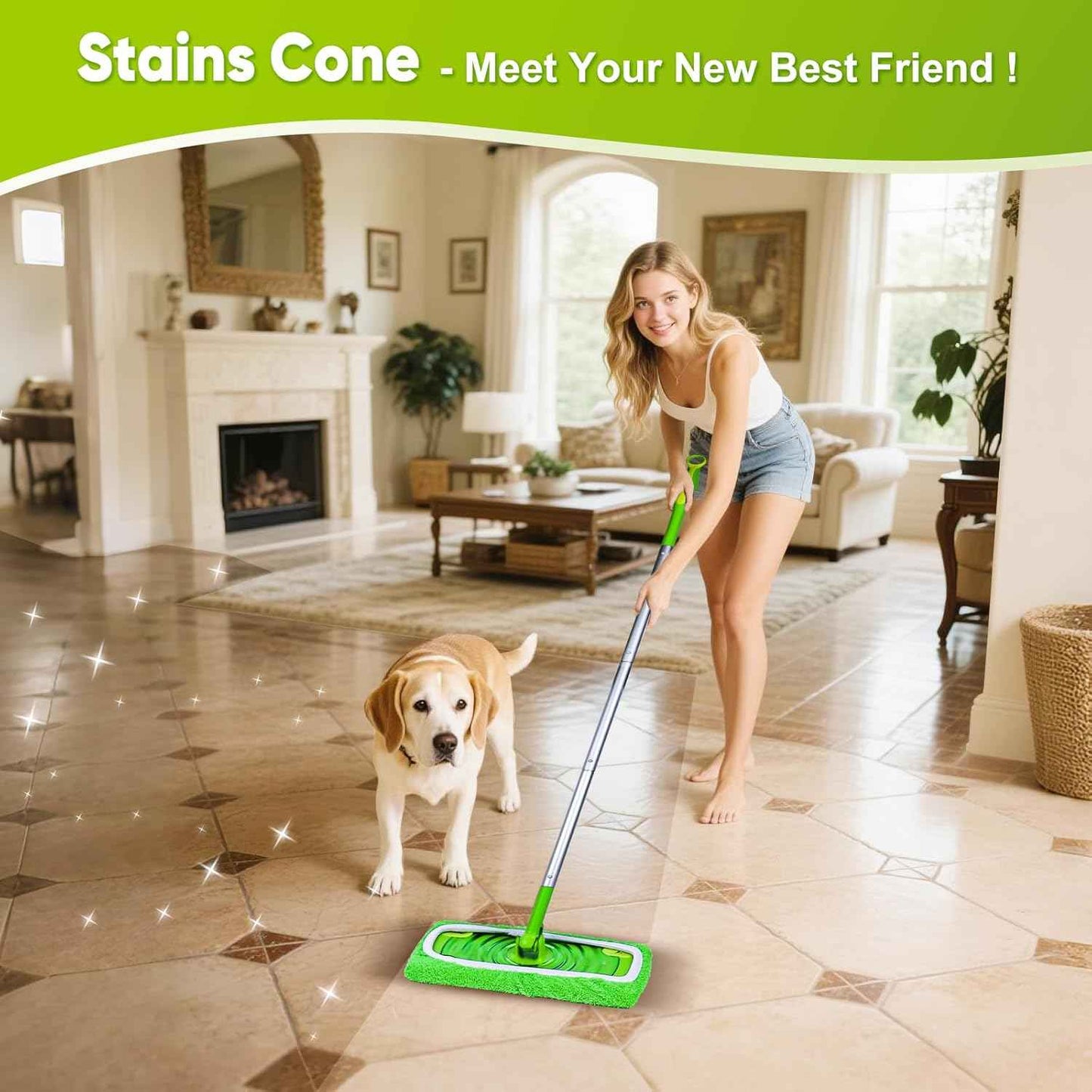 6-Pack Reusable Mop Pads Compatible with Sweeper Mop - 100% Coral Fleece Washable Refills - Microfiber Dry & Wet Sweeping Cloths for Multi-Surface/Hardwood Floor Cleaning