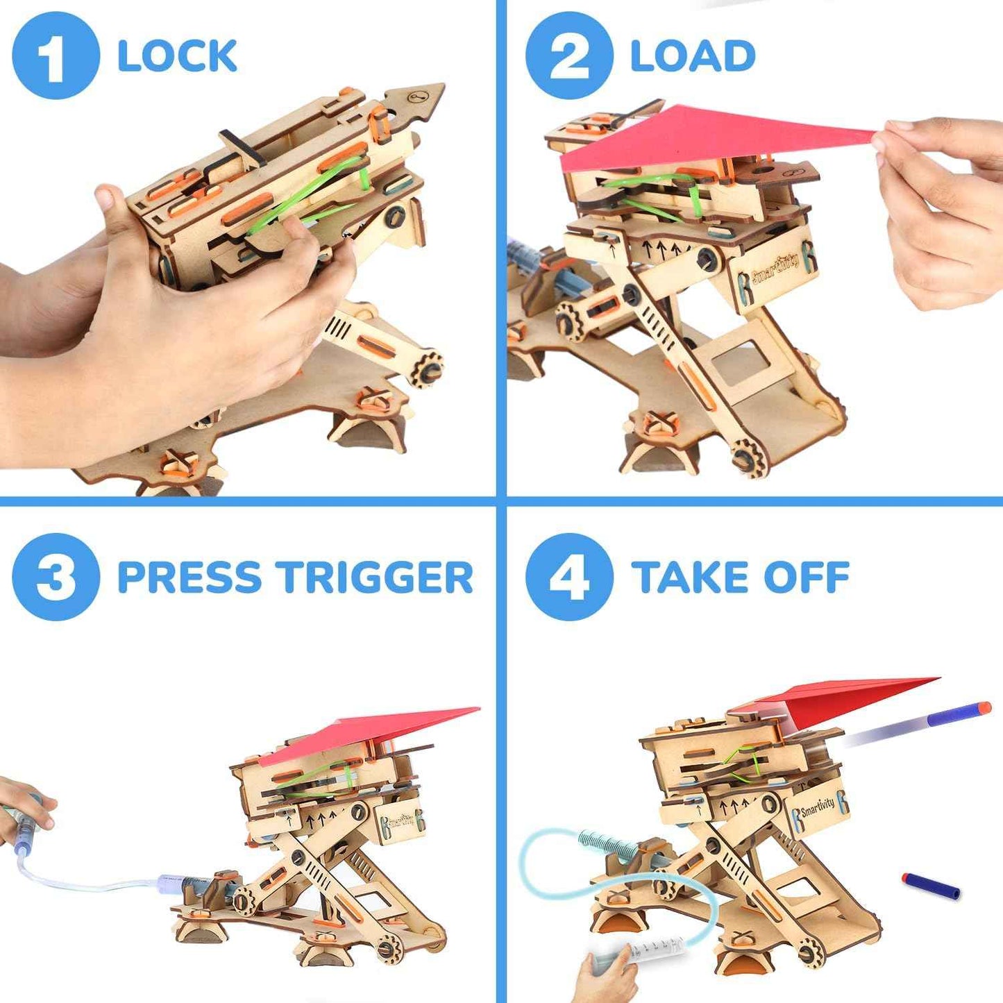 Smartivity DIY 2in1 Hydraulic Airplanes & Darts Launcher STEM Toy for Kids Ages 6 to 14 Years I Christmas, Birthday Gifts for Smart Kids | DIY Science Kit for Boys & Girls 6, 8,10,12,14 Years Old